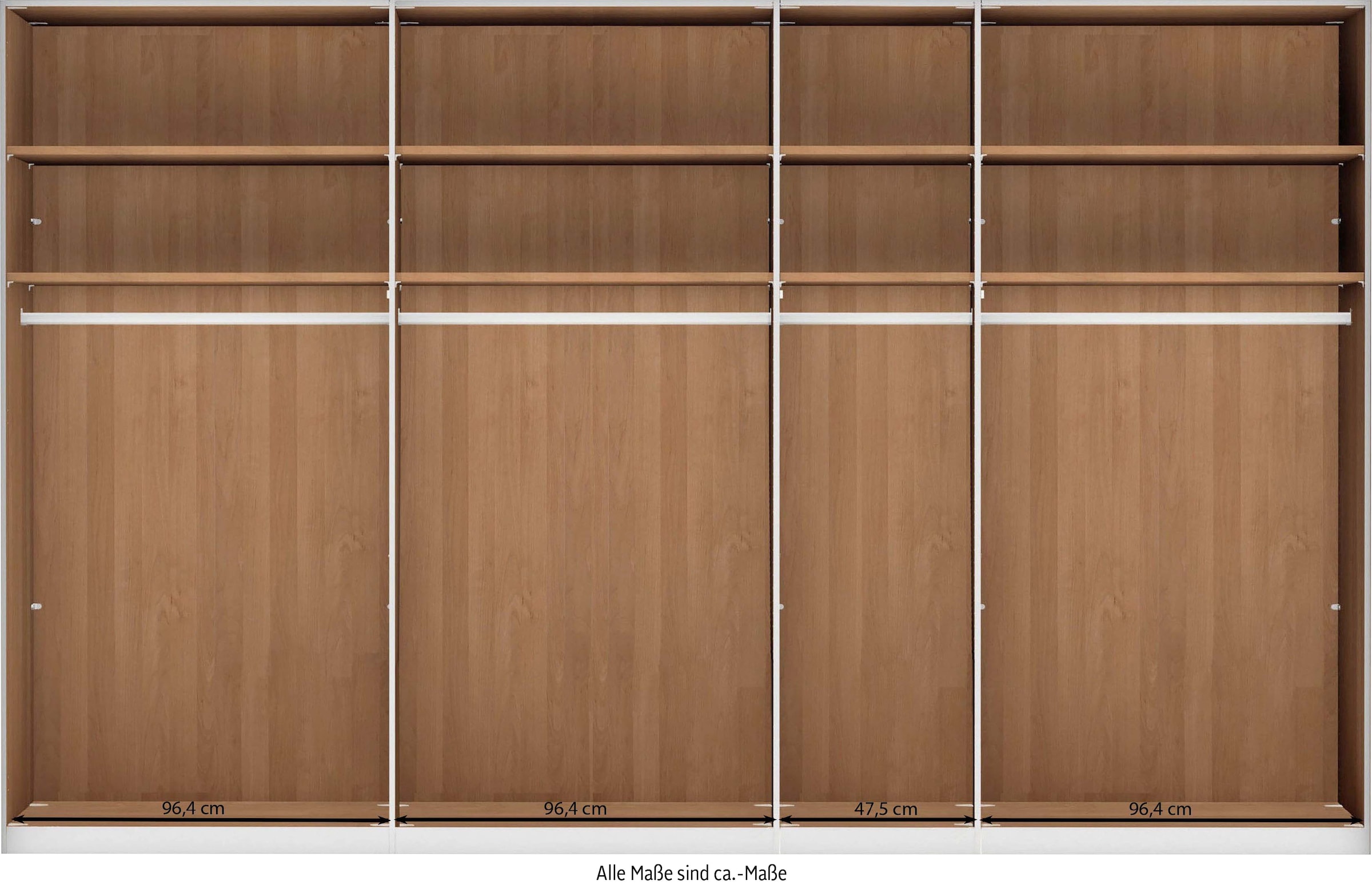 WIEMANN Drehtürenschrank »Cardiff, Massivholztüren in Kombination mit Glas- oder Spiegeltüren«, (4 Breiten, 2 Höhen 216/236cm auswählbar), hochwertiges Design in langlebiger Qualität, viel Stauraum