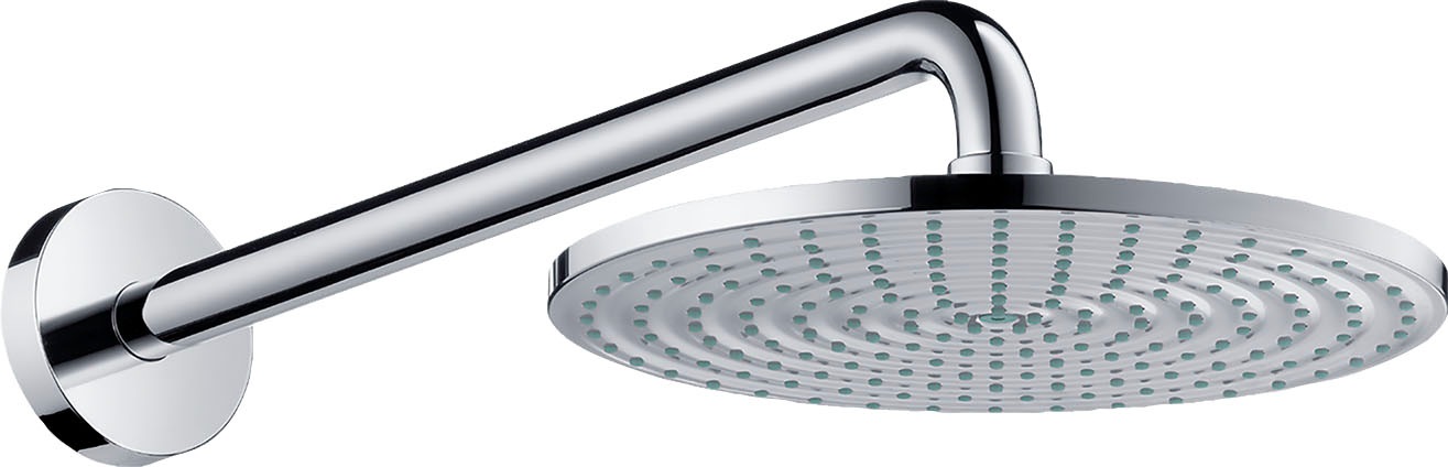 hansgrohe Regenduschkopf "Raindance S", (Kopfbrause, Brausearm), 24cm, 1 Strahlart mit Brausearm, chrom