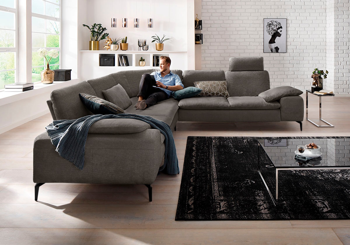 Ecksofa »valentinoo«, (Set), mit Sitztiefenverstellung, Breite 318 cm