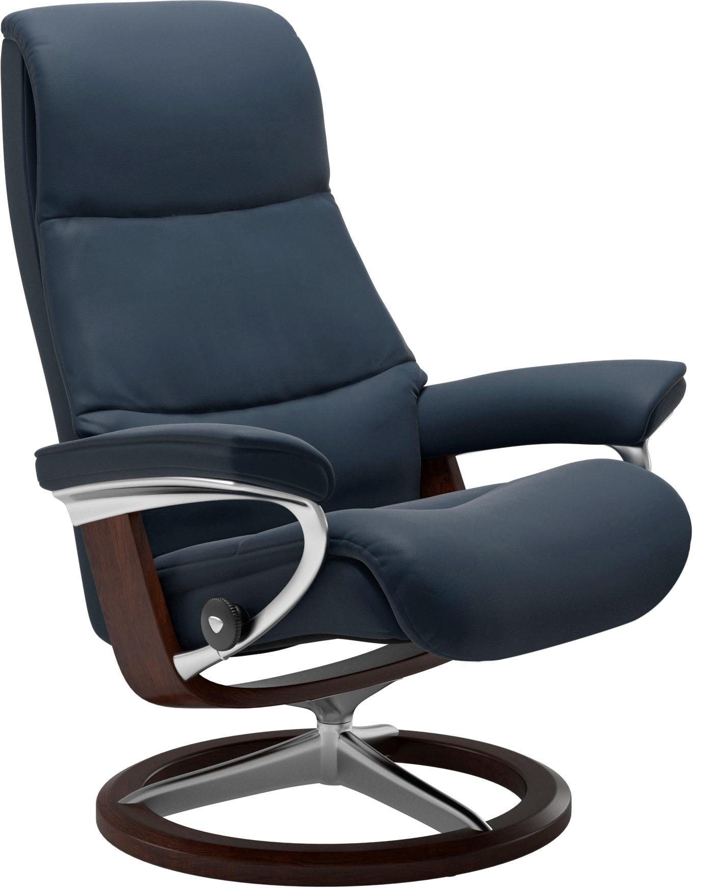 Stressless® Relaxsessel »View«, (Set, Relaxsessel mit Hocker), mit Signature Base, Größe S,Gestell Braun