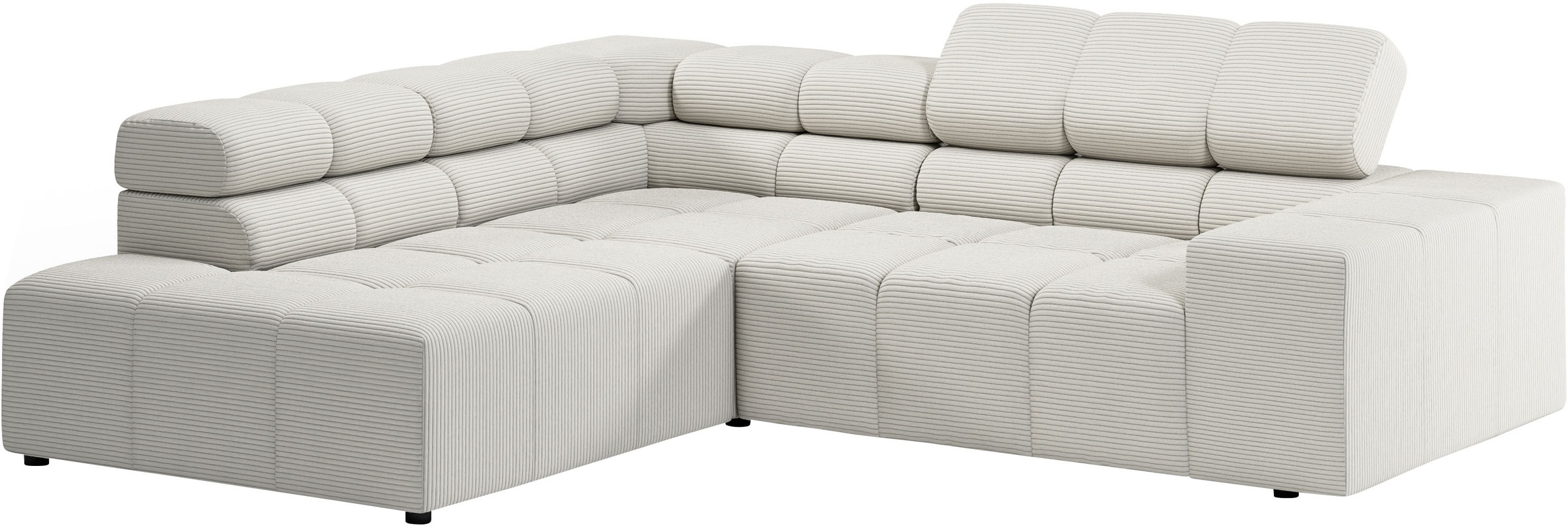 INOSIGN Ecksofa »Ancona, incl. Kopfteilverstellung + 3 Zierkissen, L-Form, bequem«, wahlweise motorische Sitztiefenverstellung, B/T(H: 249/215/70 cm