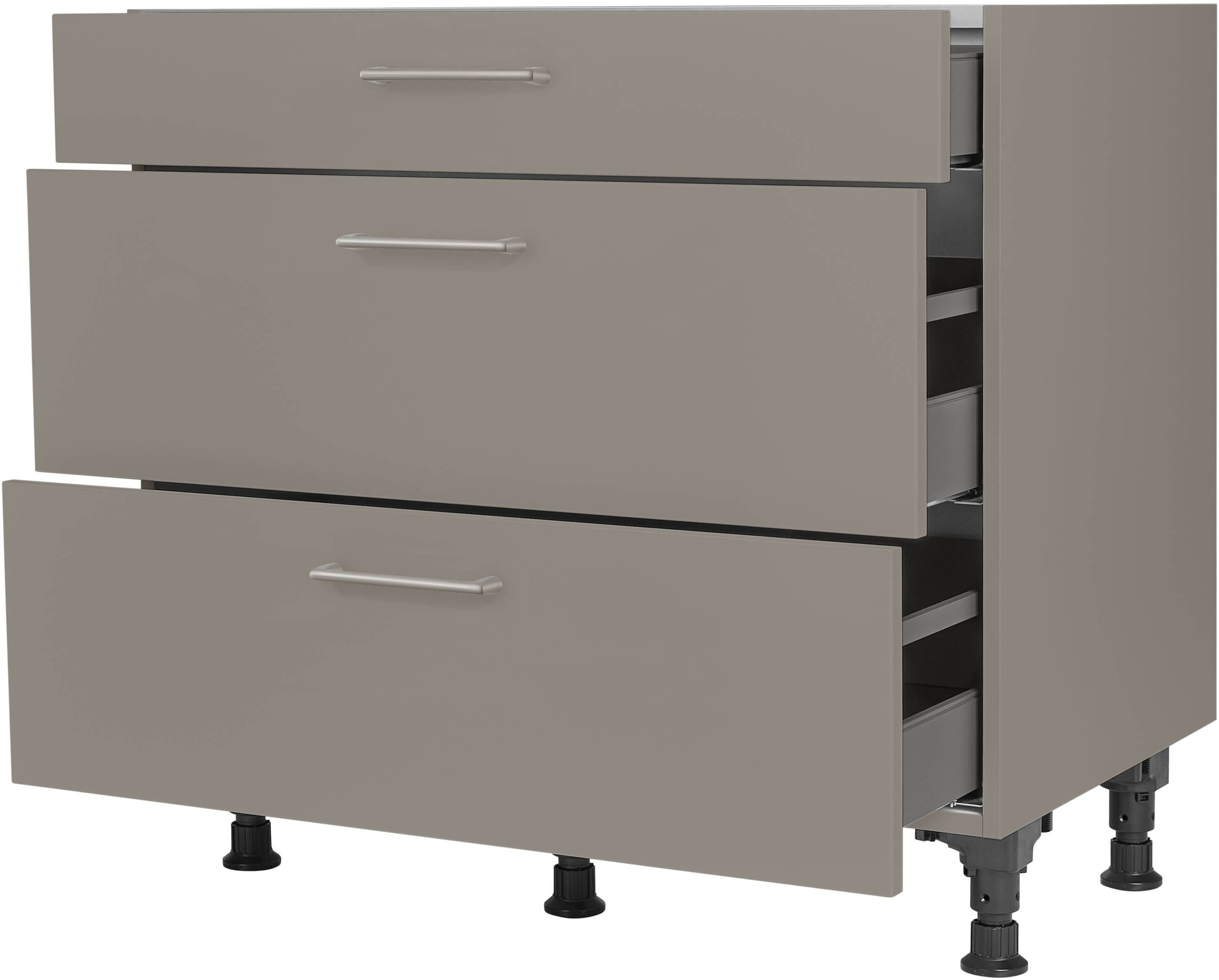 nobilia Unterschrank ""Laser", vormontiert, mit höhenverstellbaren Sockelfü günstig online kaufen