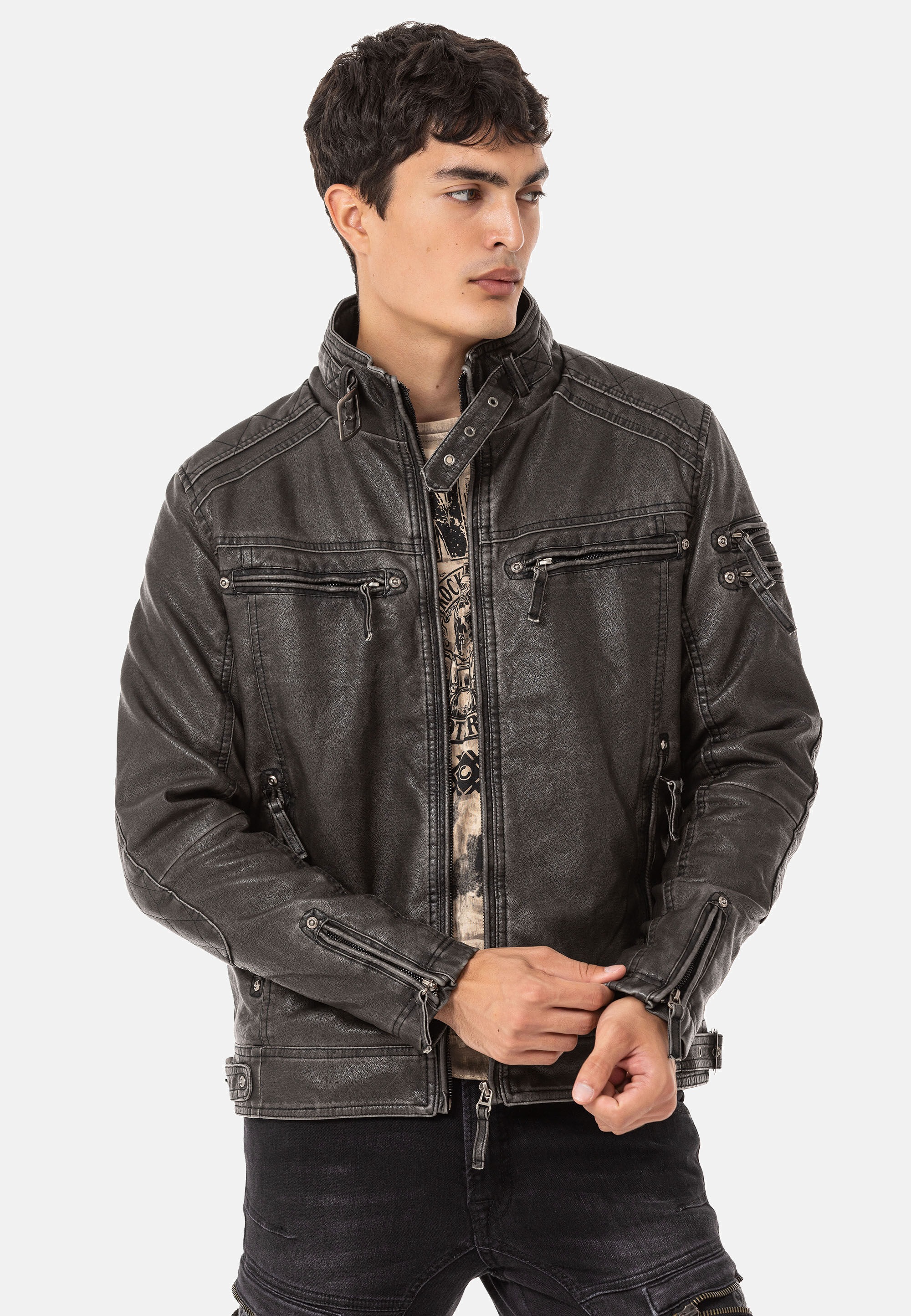 Cipo & Baxx Bikerjacke "Jacke", ohne Kapuze günstig online kaufen