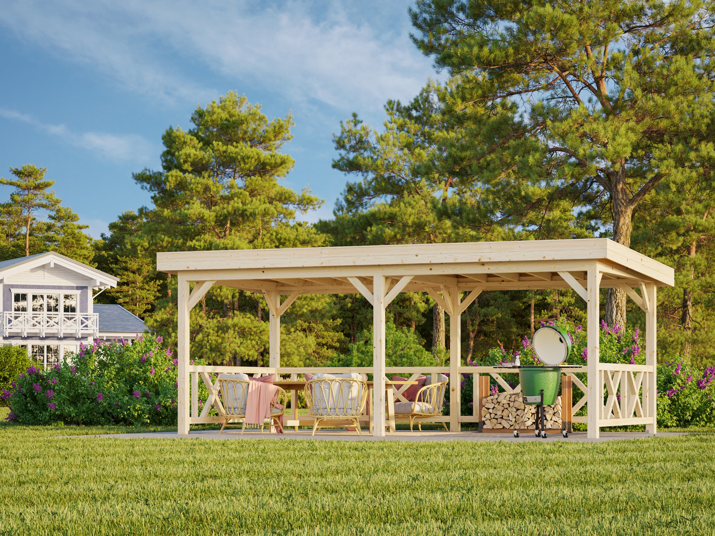 Palmako Holzpavillon »Lenna 16,6 m² Set 307« BxTxH: 628x340x245 cm
