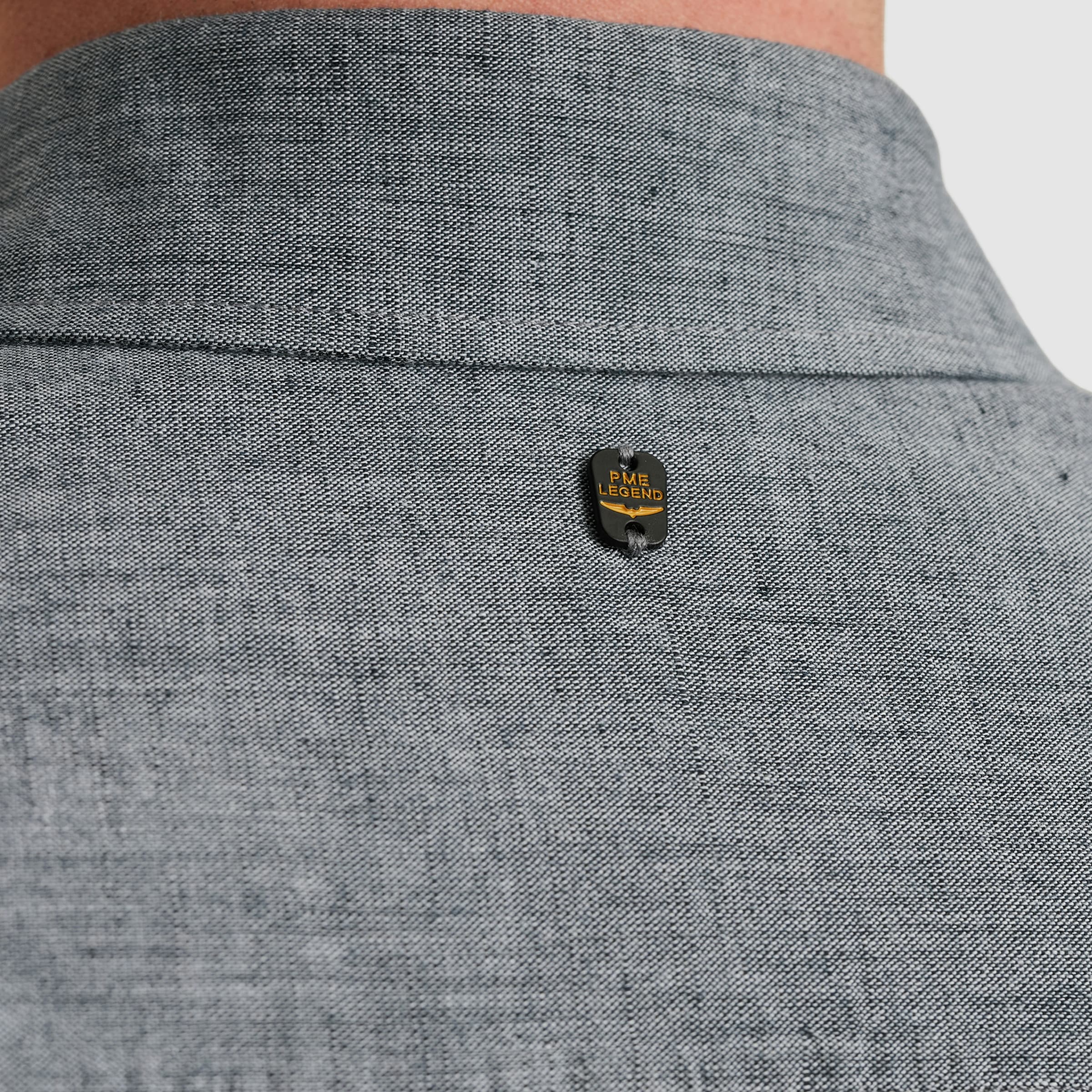 PME LEGEND Kurzarmhemd »Short Sleeve Shirt Ctn Linen 2 tone«, in melierter Optik