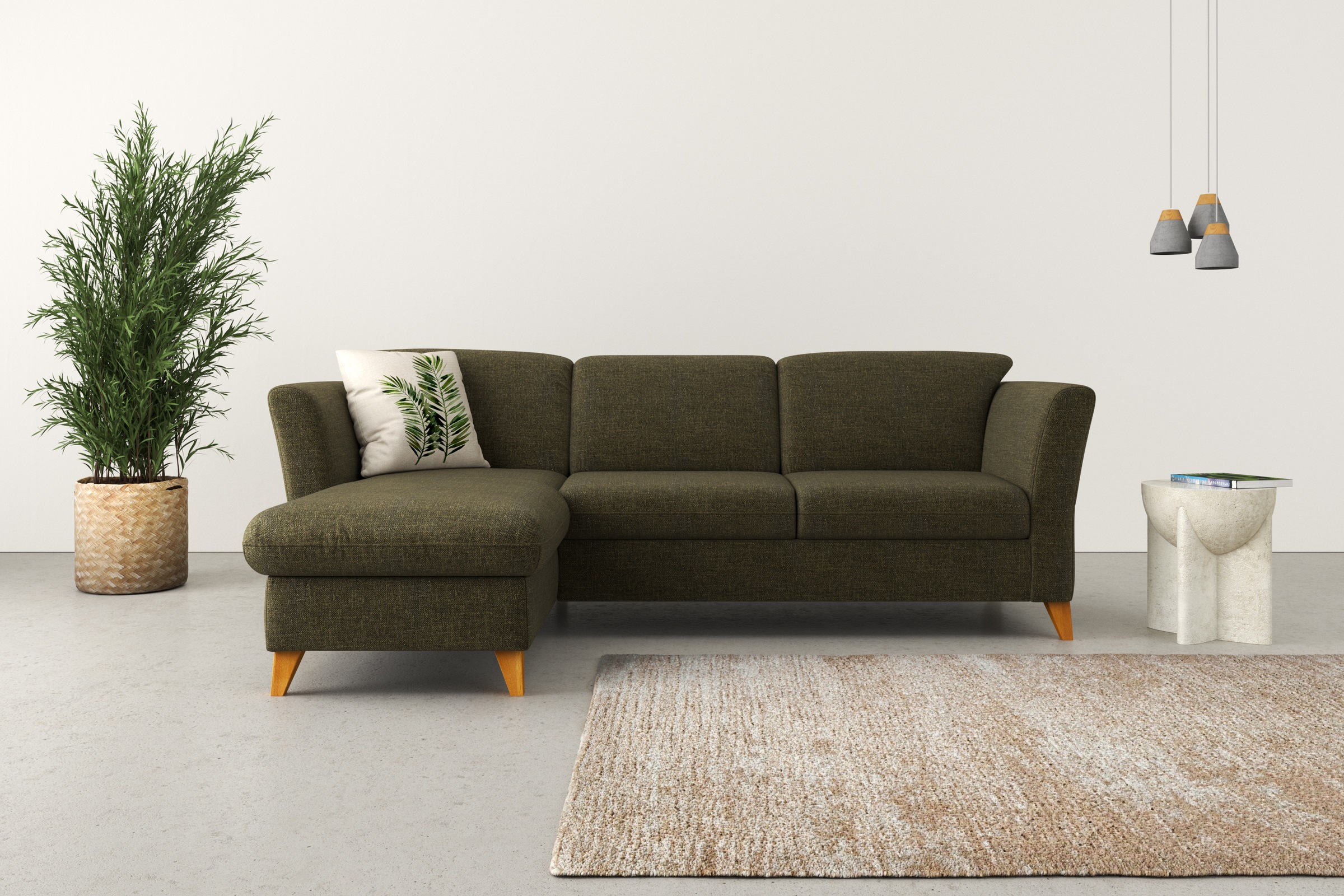 Kampinė sofa »Trelleborg L-Form« Federkern-Polsterung patogi su miegojimo funkcija ir Dėžutė patalynei