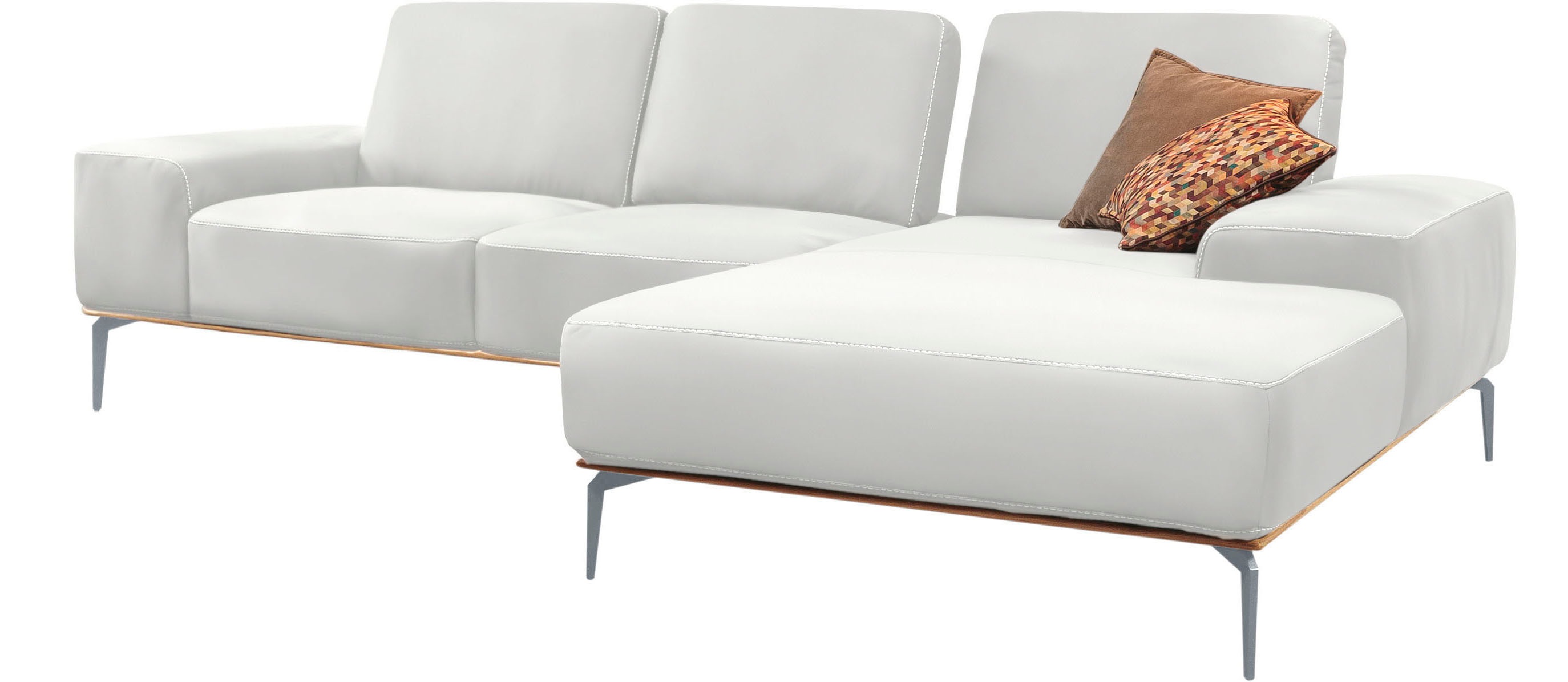 Thumbnail - W.SCHILLIG Ecksofa "run, Designsofa mit tollem Sitzkomfort, bequem, L-Form" mit elegantem Holzsockel, Füße in Silber mat...