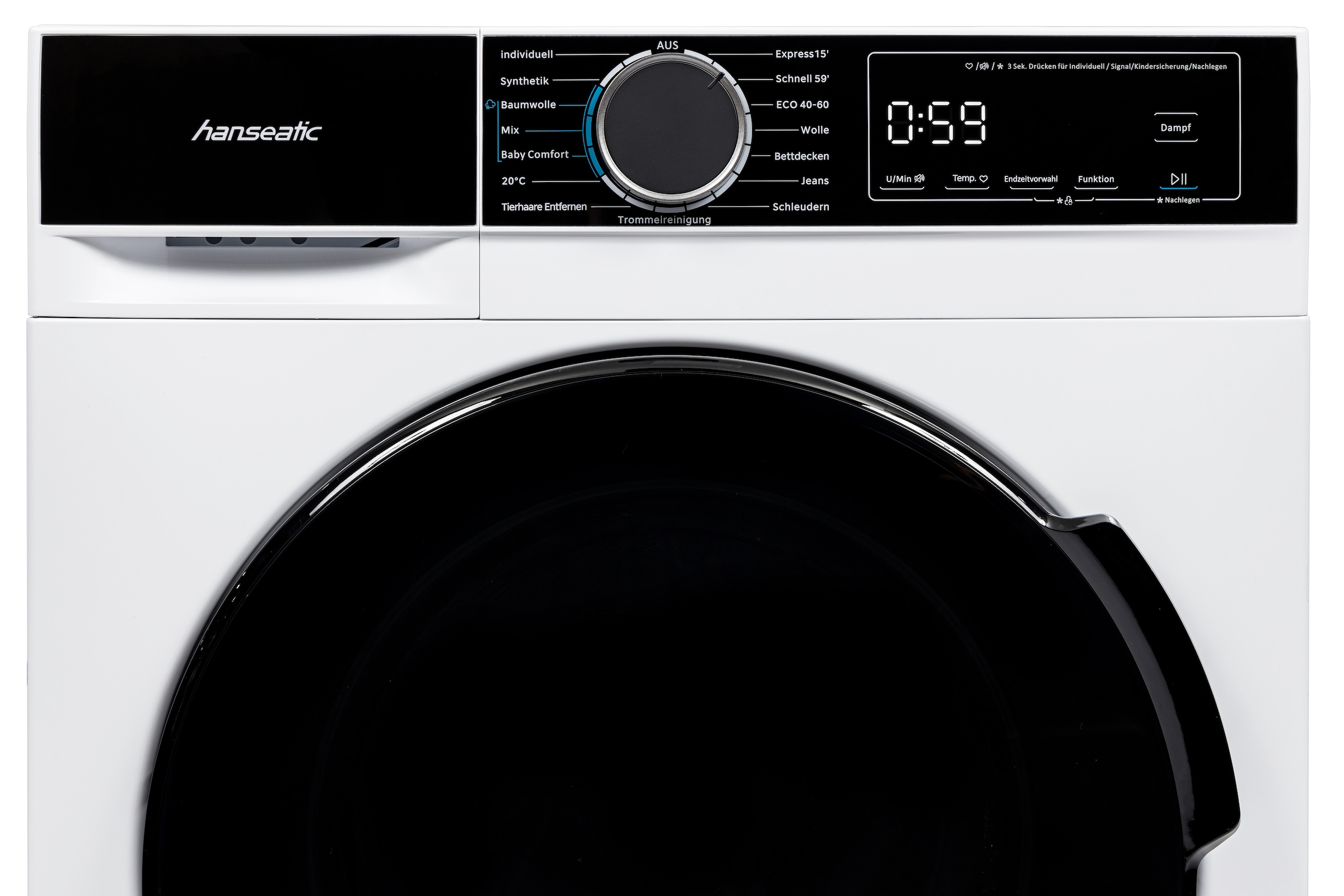 Hanseatic Waschmaschine »HWMA714B«, 7,0 kg, 1400 U/min, Schnellwaschprogramm, Startzeitvorwahl