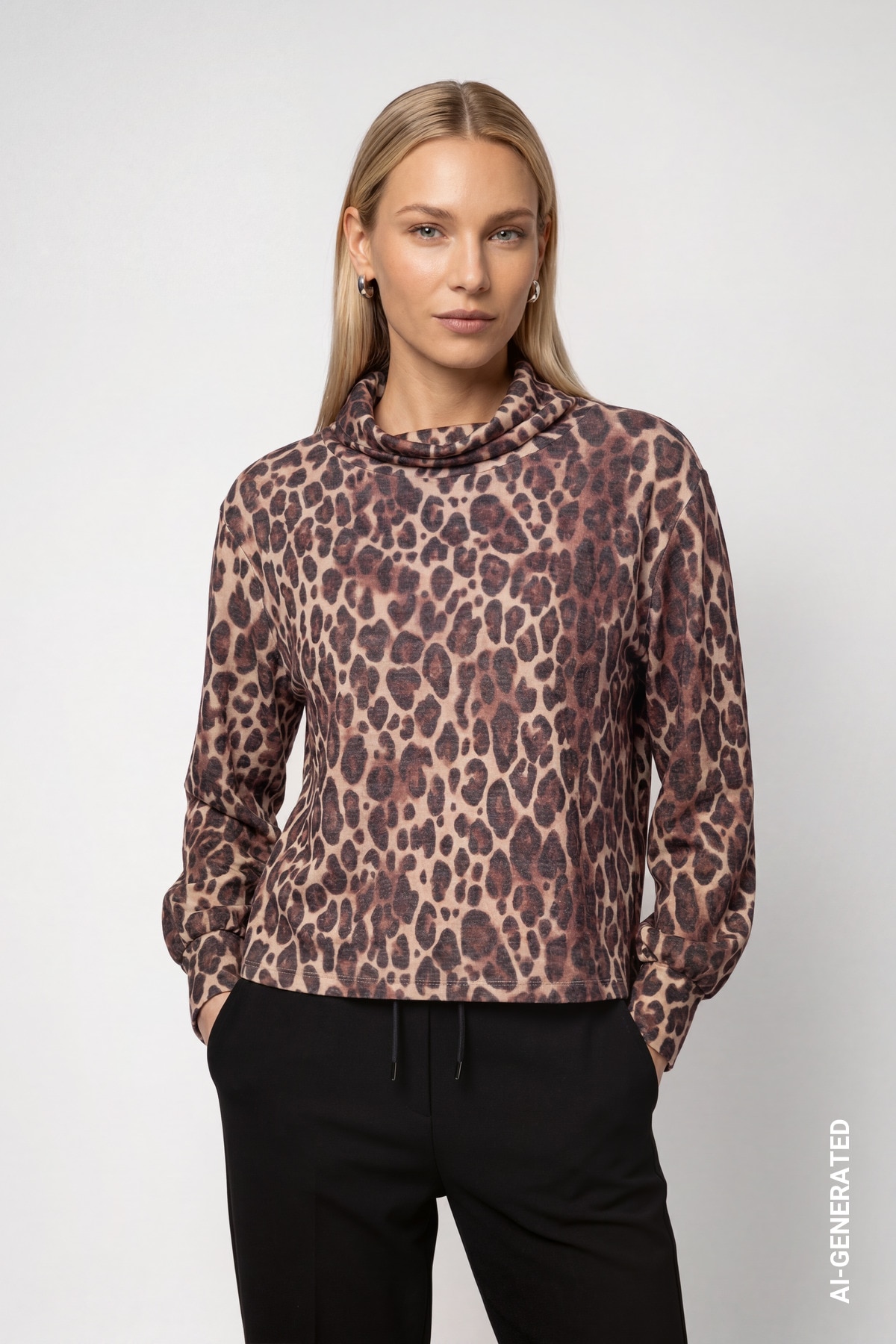 Monari Sweatshirt "Sweatshirt Leo Allover", Regular fit mit Rollkragen