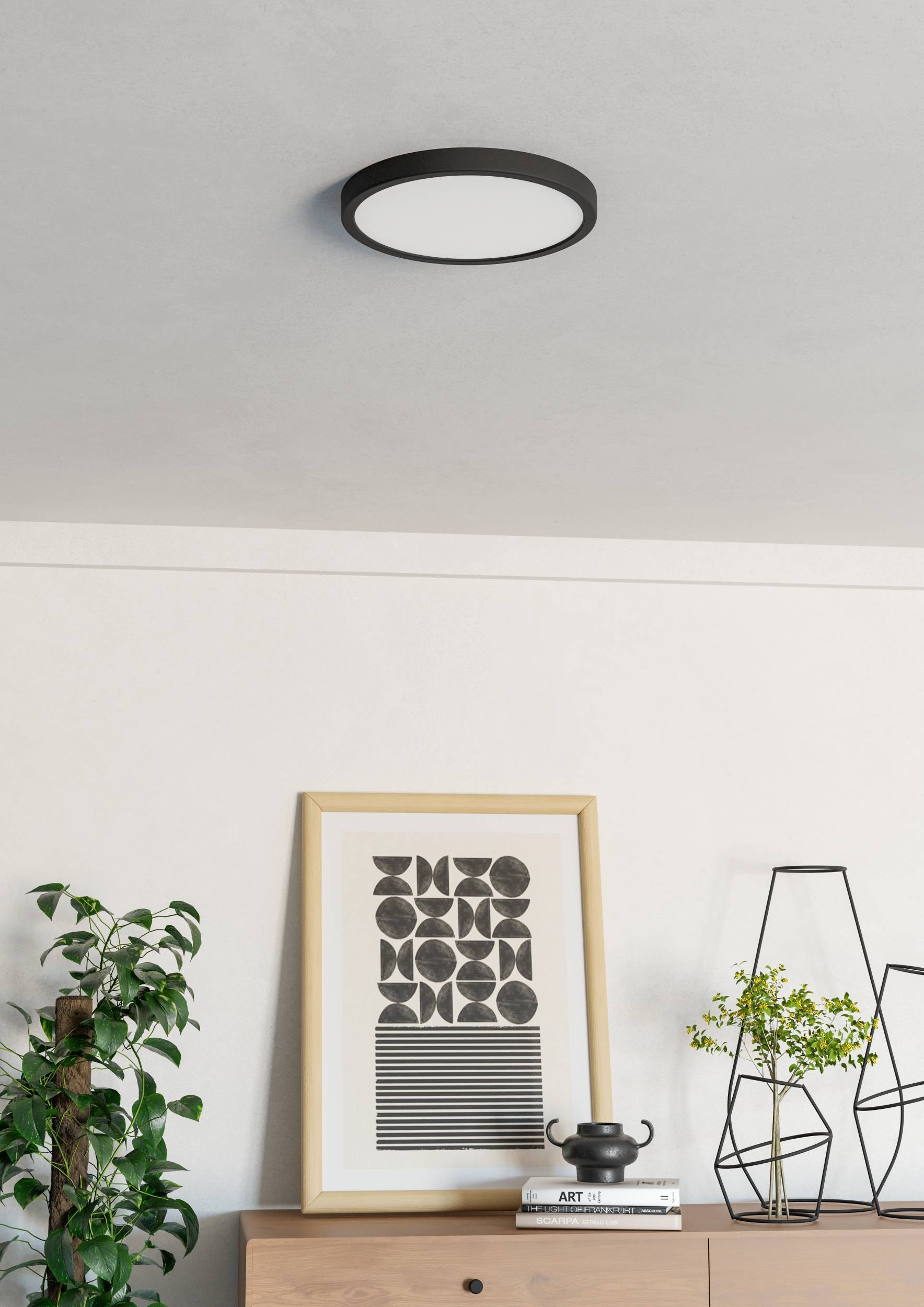 EGLO Aufbauleuchte »Fueva 6 Deckenleuchte, Aufbaulampe, Kunststoff, Deckenbeleuchtung« LED-Modul 1 Stk. Kaltweiß | Neutralweiß | Warmweiß Aufbauleuchte - H2,5 x Ø27,8 cm - schwarz - 14,2W inkl.