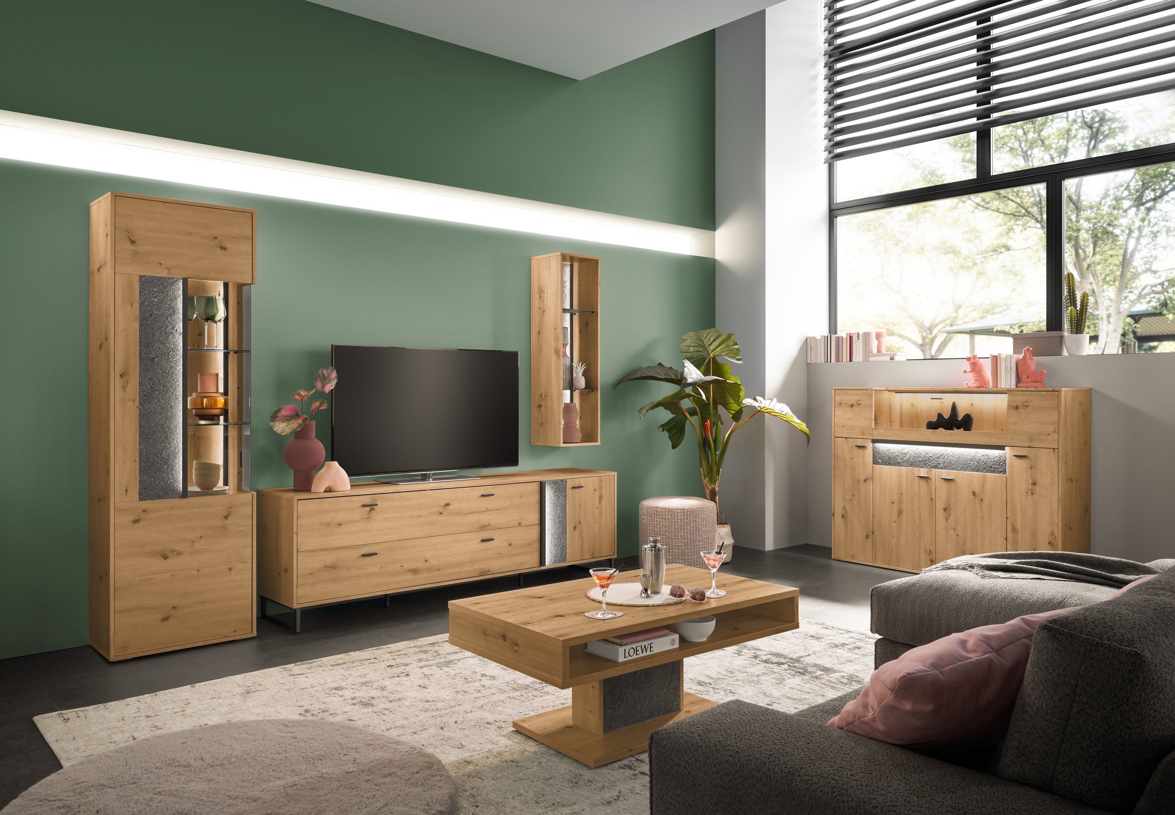 set one by Musterring TV-Wand "Deltona", (3 St.), Zierelemente aus Sandstei günstig online kaufen