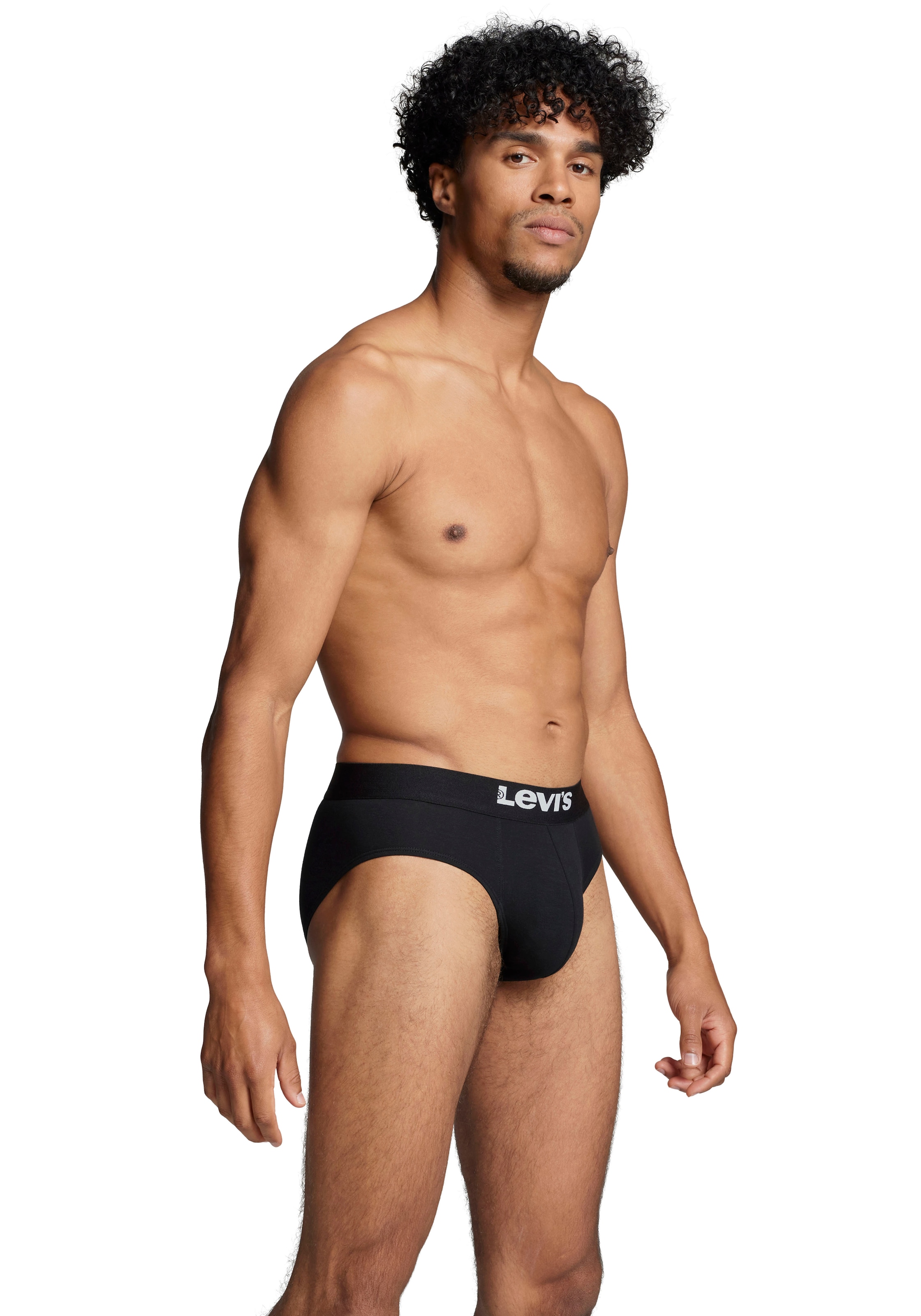Levi's® Slip »LEVIS MEN SOLID BASIC BRIEF ORG CO 2P«, (2er Pack), mit kontrastreichem Logobund