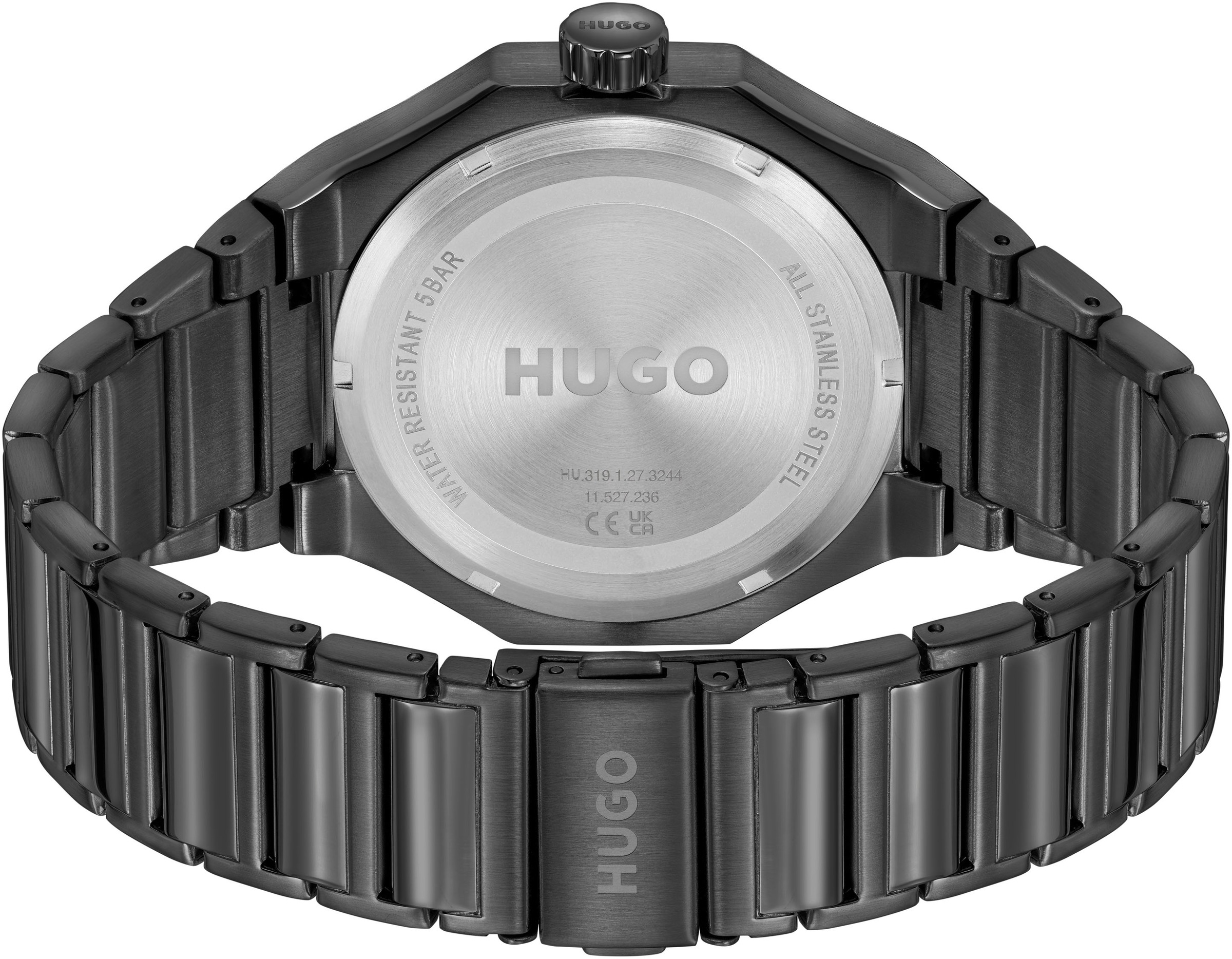 HUGO Multifunktionsuhr »#GRAIL SKELETON«, Armbanduhr, Quarzuhr, Herrenuhr, Datum, Edelstahlarmband