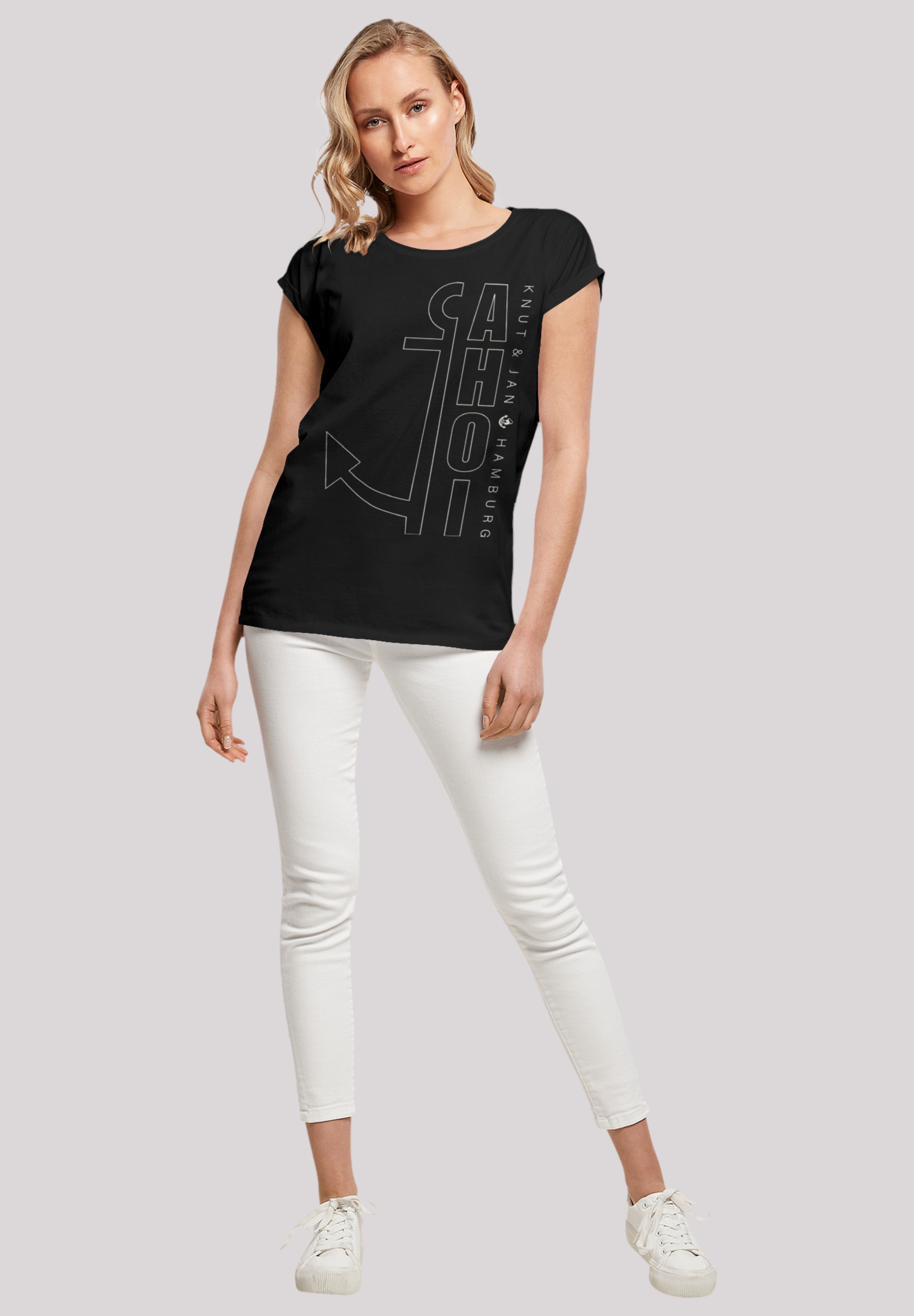 F4NT4STIC T-Shirt »Ahoi Anker Outlines Knut & Jan Hamburg«, Print