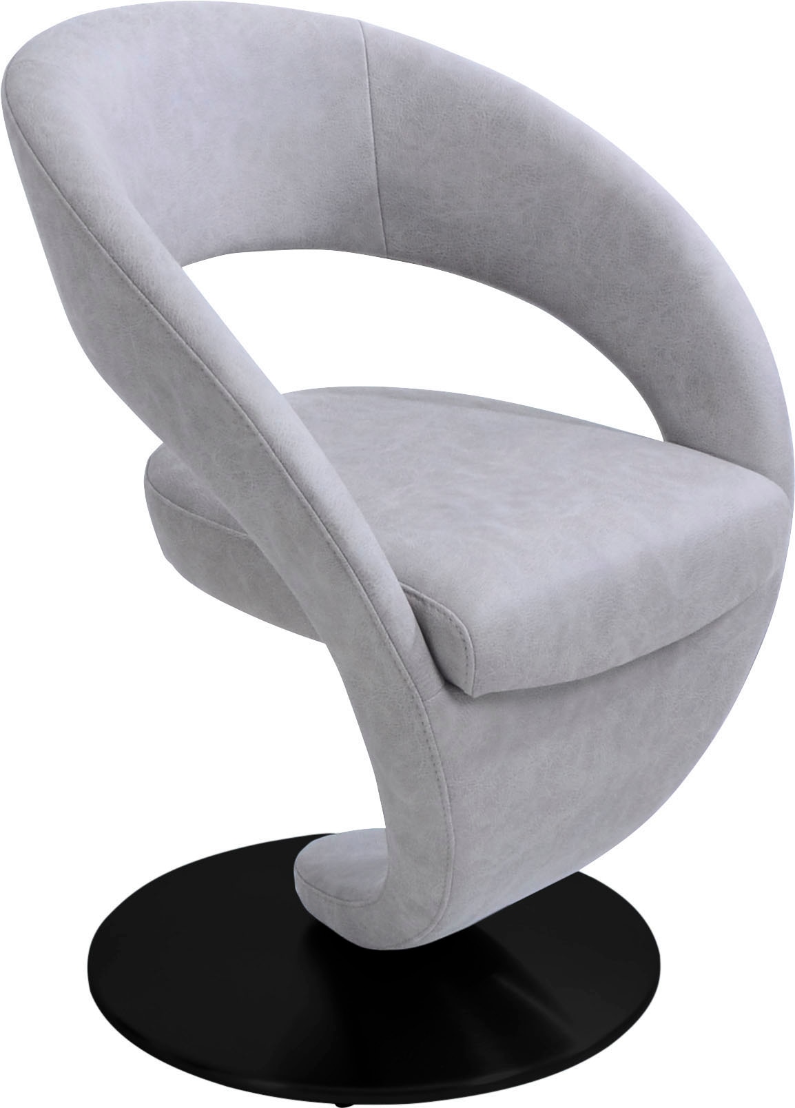 K+W Komfort & Wohnen Esszimmerstuhl "Wave, Drehstuhl" () Design-Drehstuhl, schwarzer Drehteller