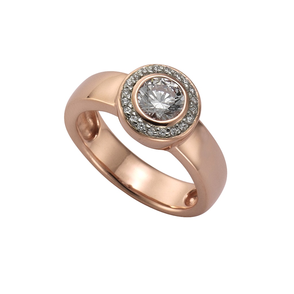 CELESTA Fingerring »925/- Sterling Silber rosévergoldet Zirkonia«