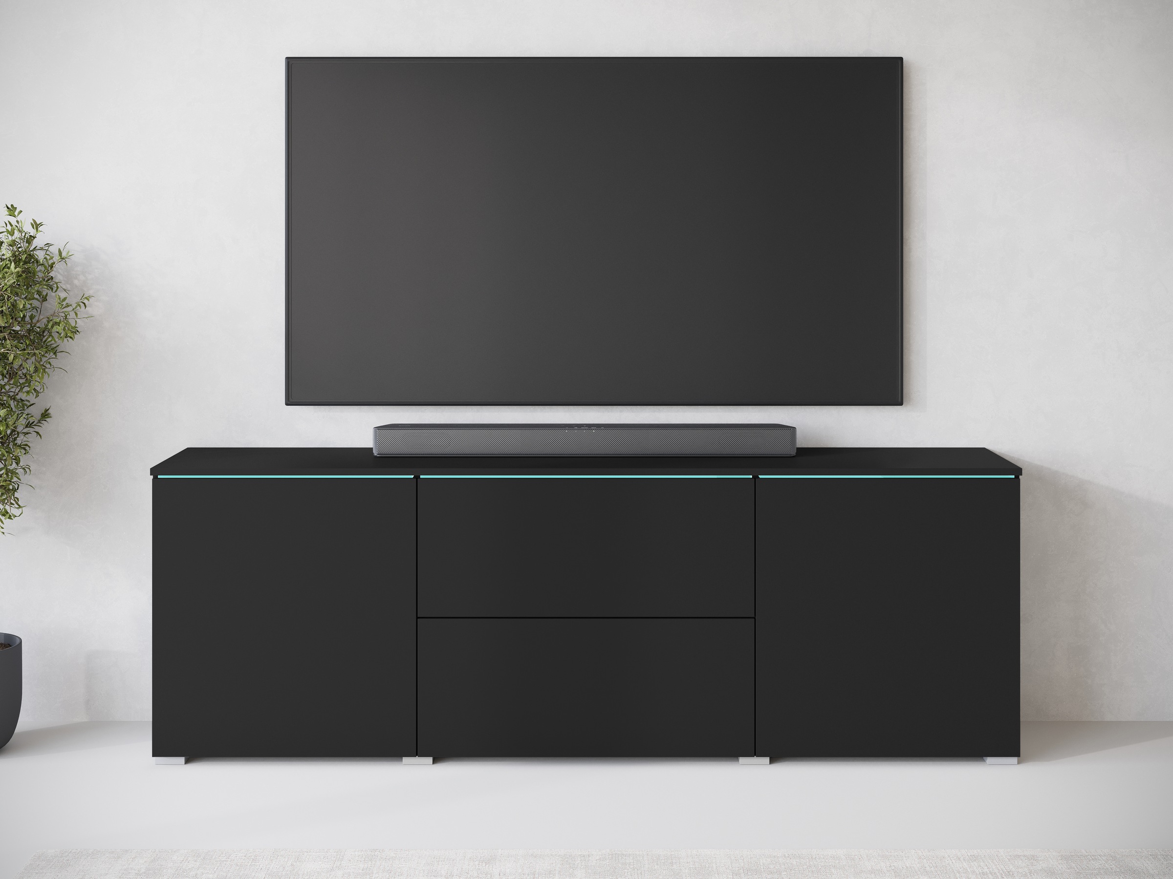 INOSIGN Lowboard, Lowboard Vera, 2 Türen/2 Schubladen, TV-Schrank mit viel Stauraum