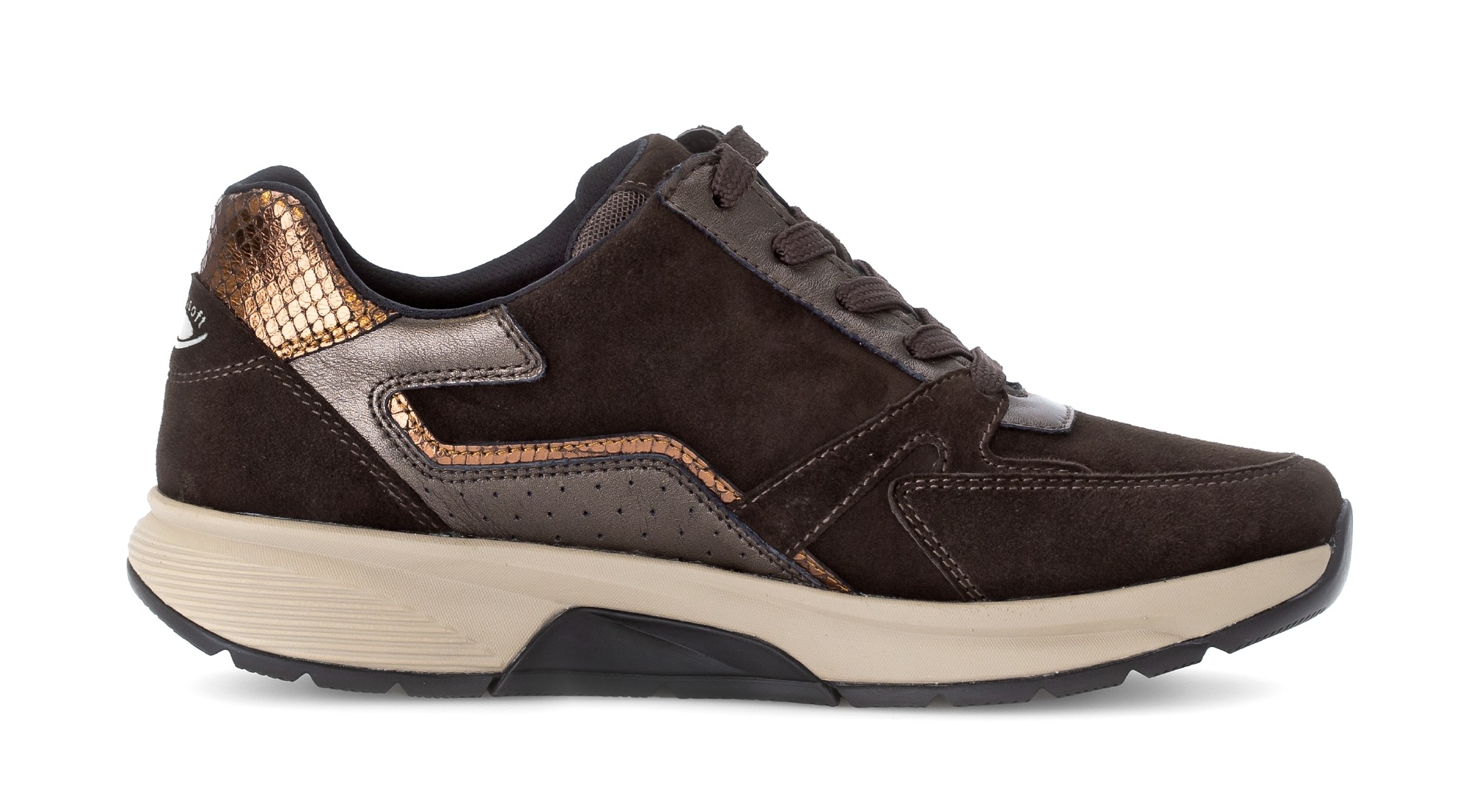 Gabor Rollingsoft Keilsneaker, Schnürer, Halbschuh, Freizeitschuh mit zusätzlichem Reißverschluss