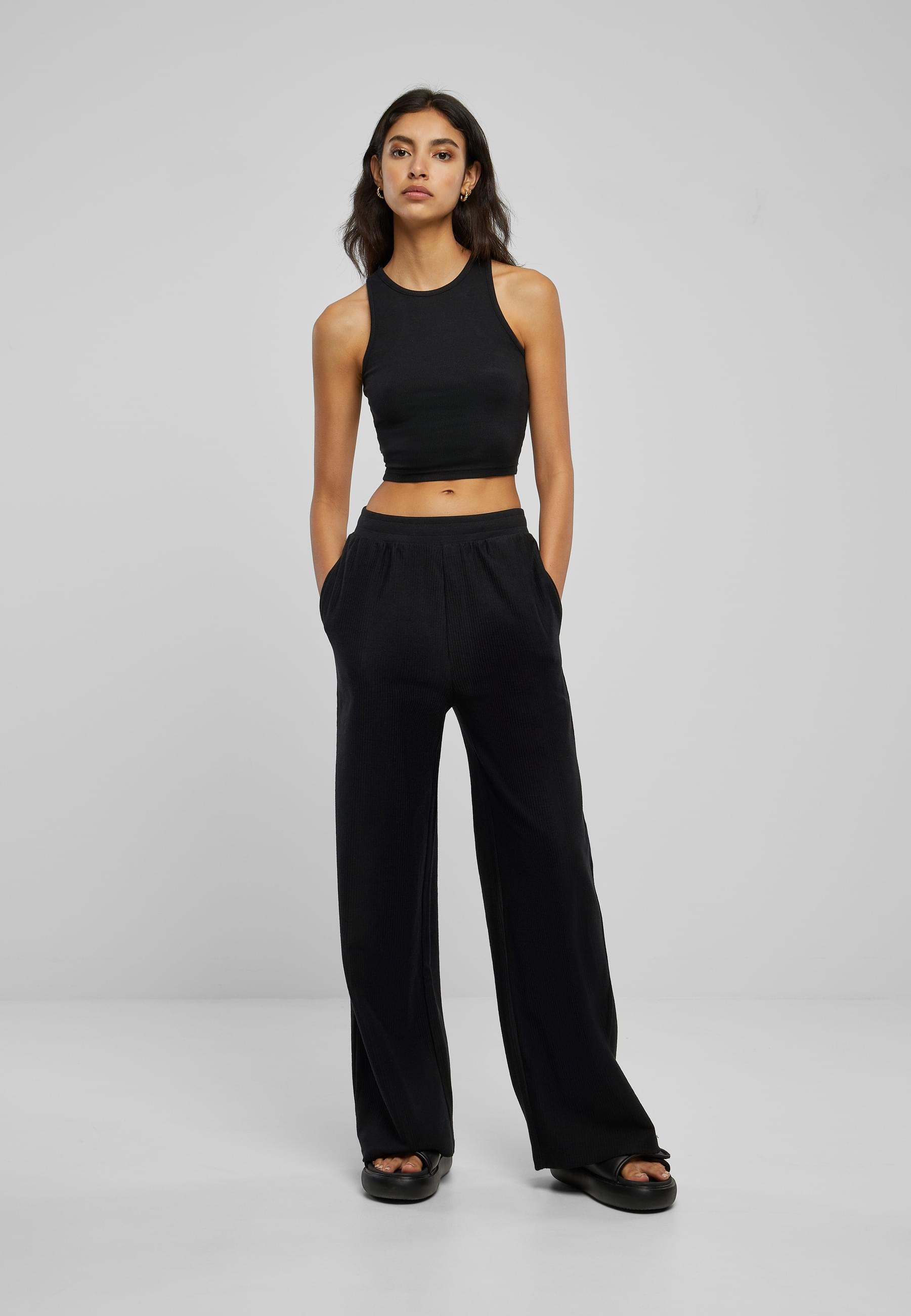 URBAN CLASSICS Jogginghose »Urban Classics Damen Ladies Straight Rib Terry Pants«, (1 tlg.)
