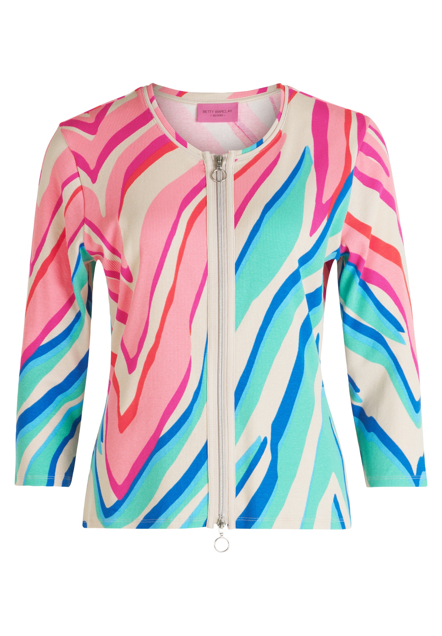 Betty Barclay Shirtjacke "Damen Shirtjacke mit Rippenstruktur", 1 Stk. Druc günstig online kaufen