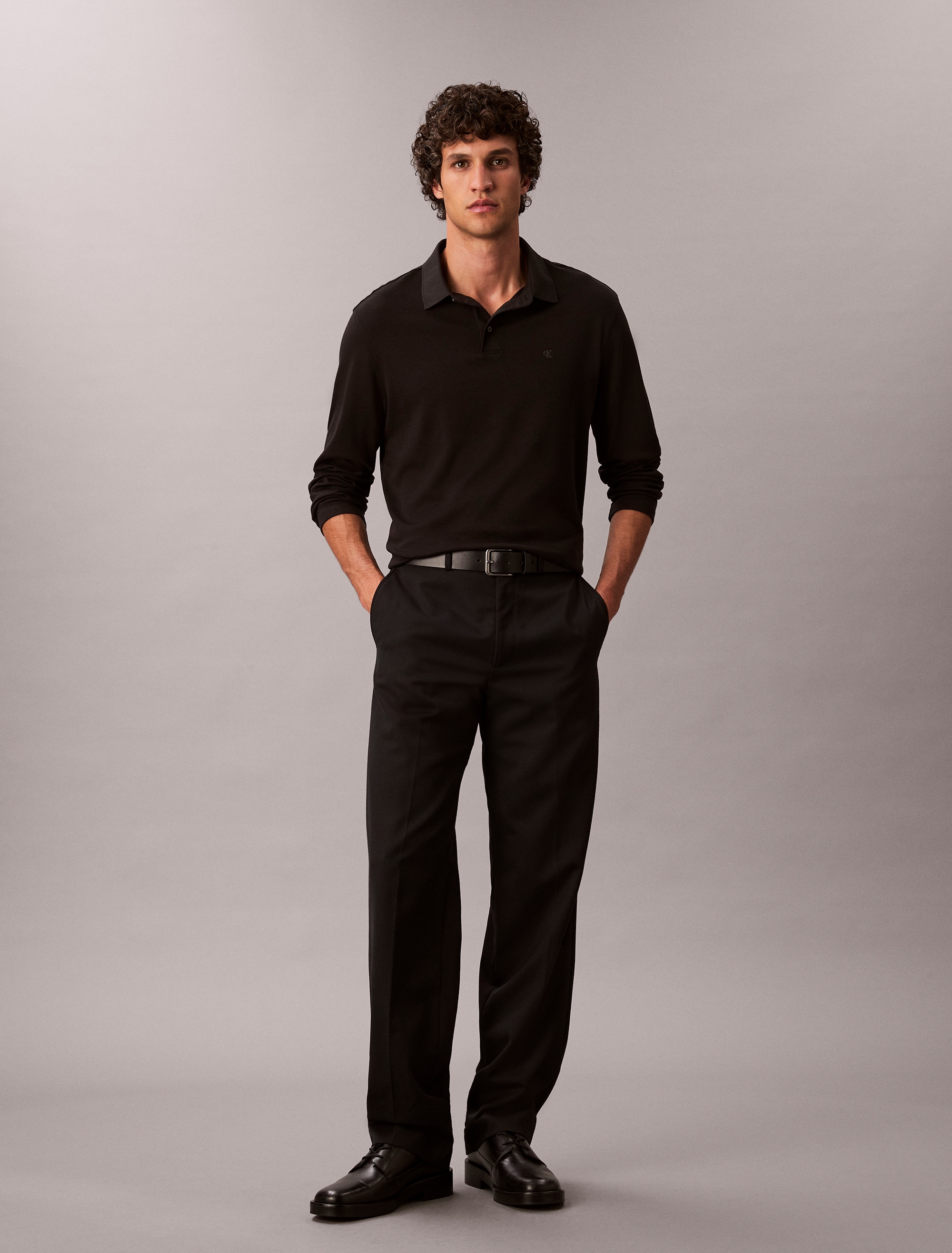 Calvin Klein Langarm-Poloshirt »LS SUPIMA COTTON SOLID POLO«, regular fit mit Rundhalsausschnitt