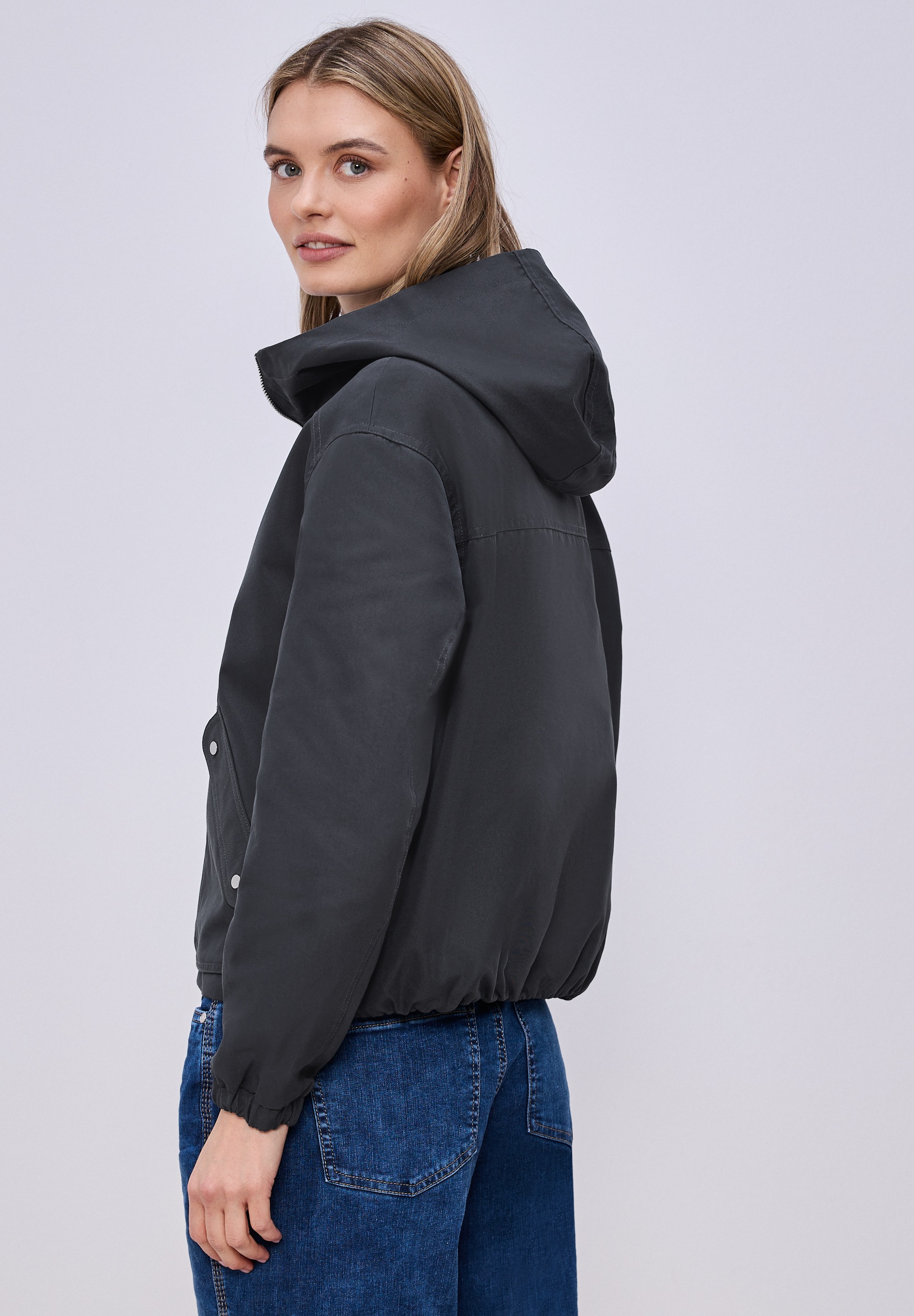 STREET ONE Kurzjacke mit Kapuze im soften Baumwoll-Mix günstig online kaufen