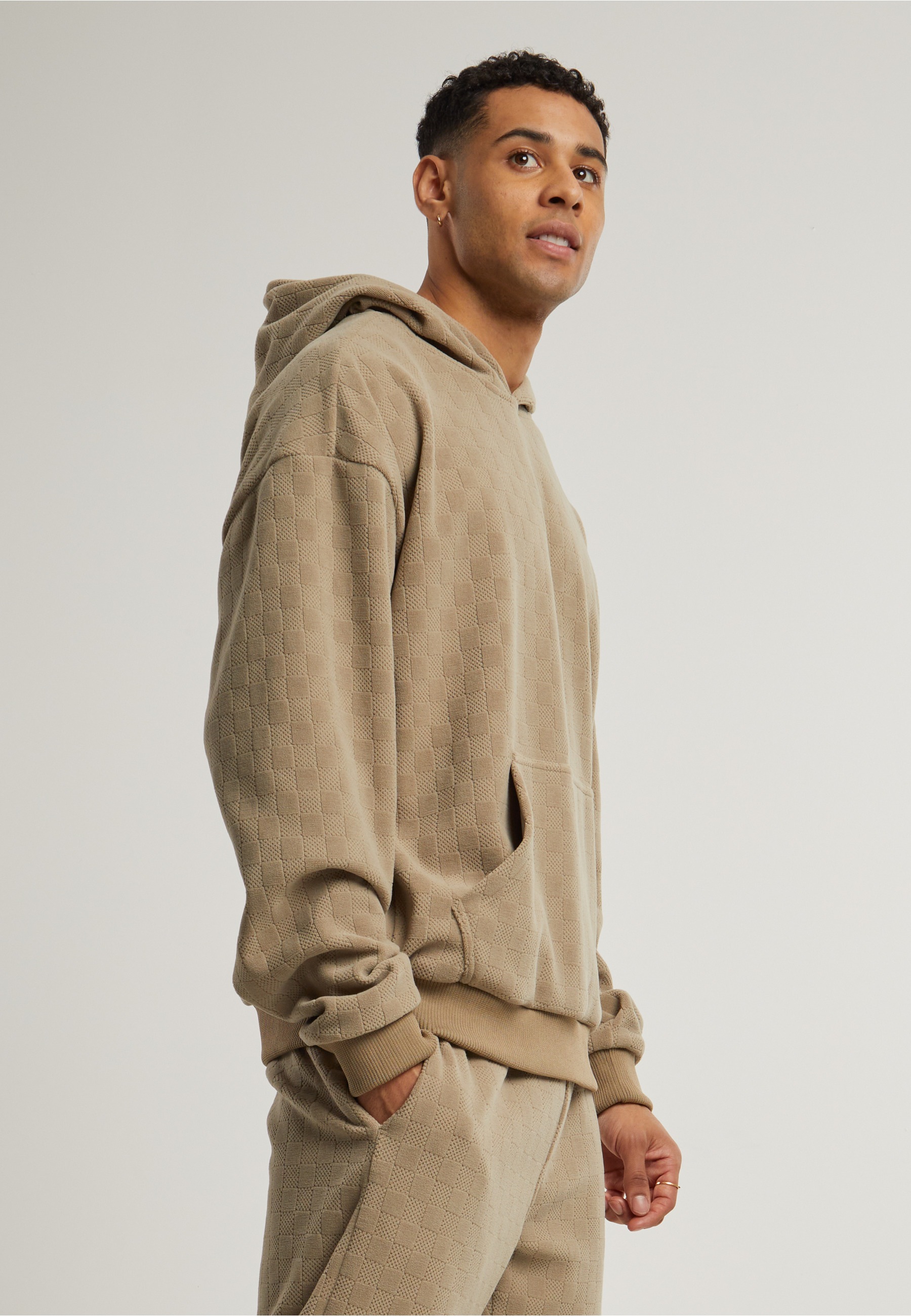 URBAN CLASSICS Kapuzenpullover »Urban Classics Jacquard Velvet Oversized Hoody« 1 Stk.