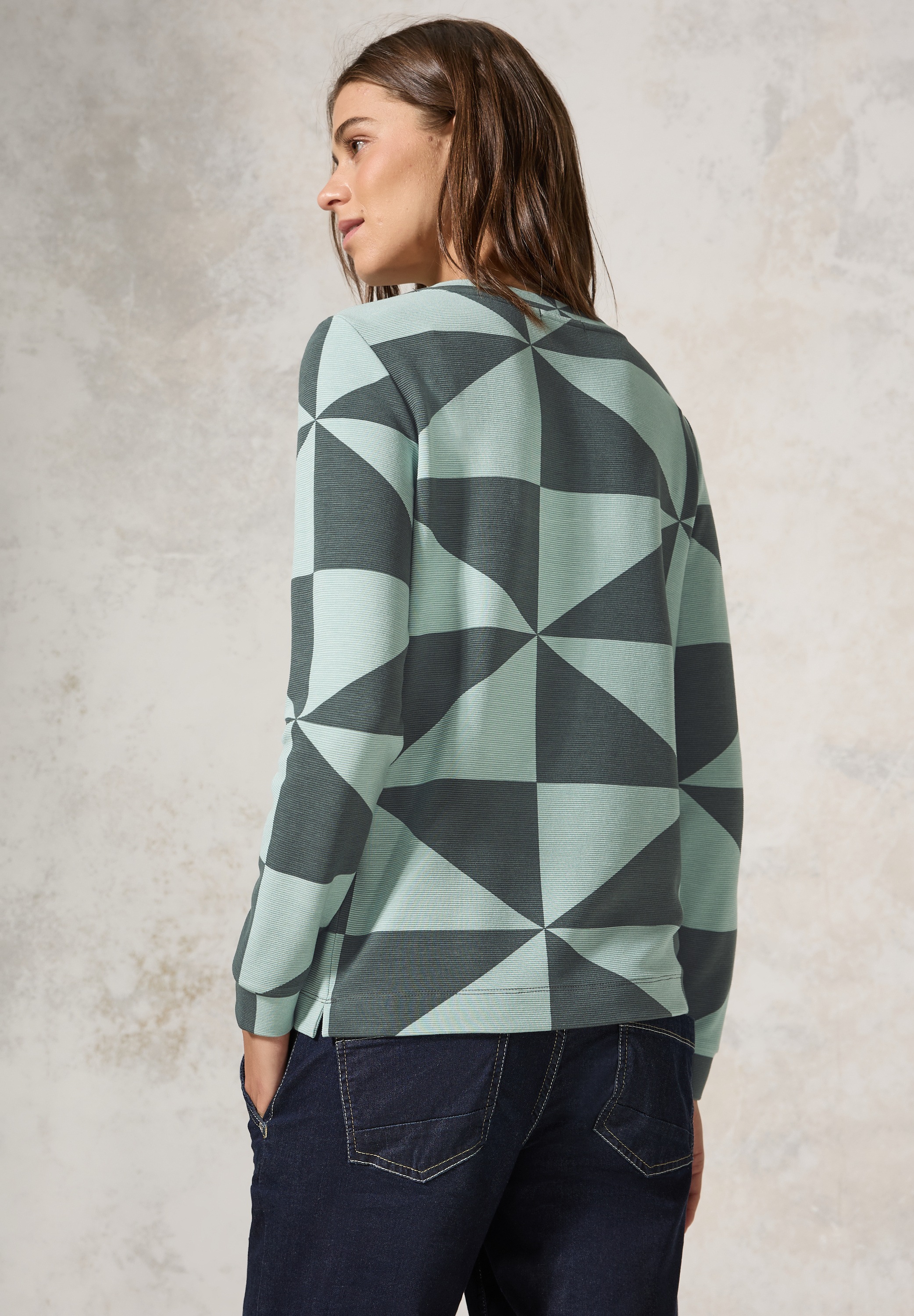 Cecil Langarmshirt, mit Materialmix