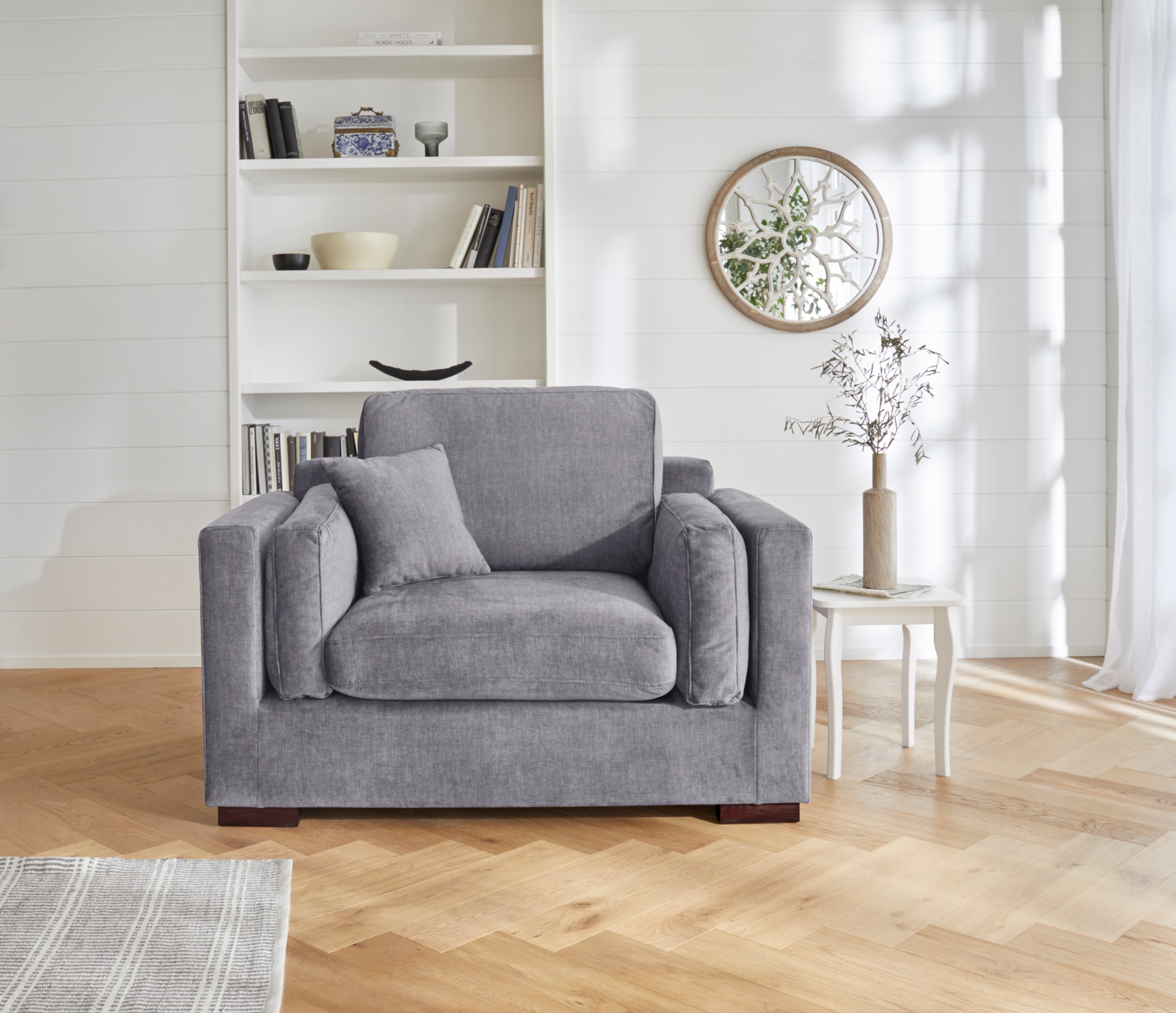 Home affaire Loveseat »Fresh Pond Sessel«, weicher Sitzkomfort, incl. Zierkissen, B/T/H: 140/96/95 cm
