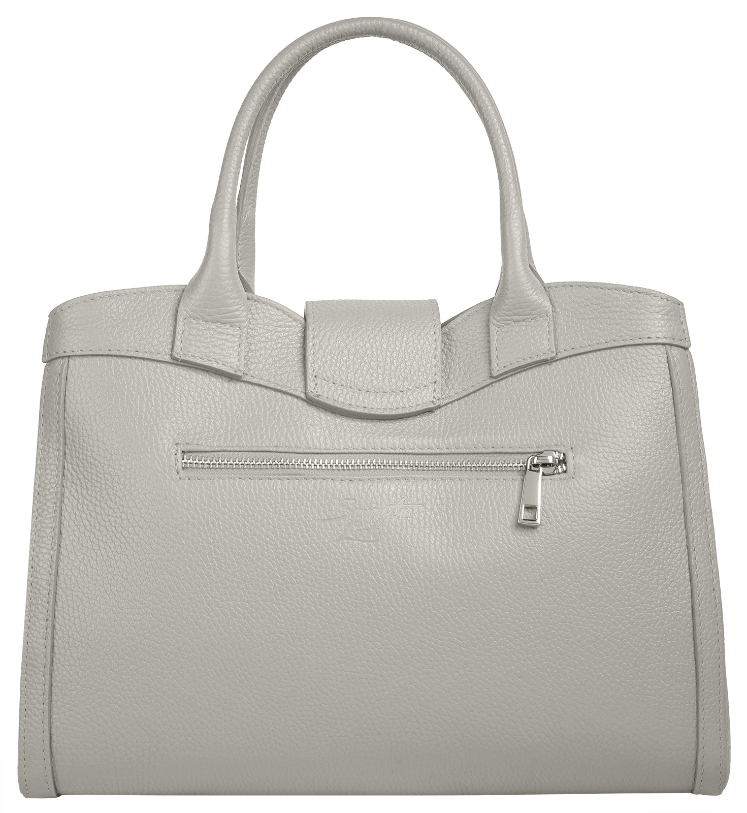 Henkeltasche SAMANTHA LOOK, Damen, Gr. B/H/T: 33cm x 20cm x 8cm onesize, grau, Leder, Taschen Handtasche, echt Leder, Made in Italy 3