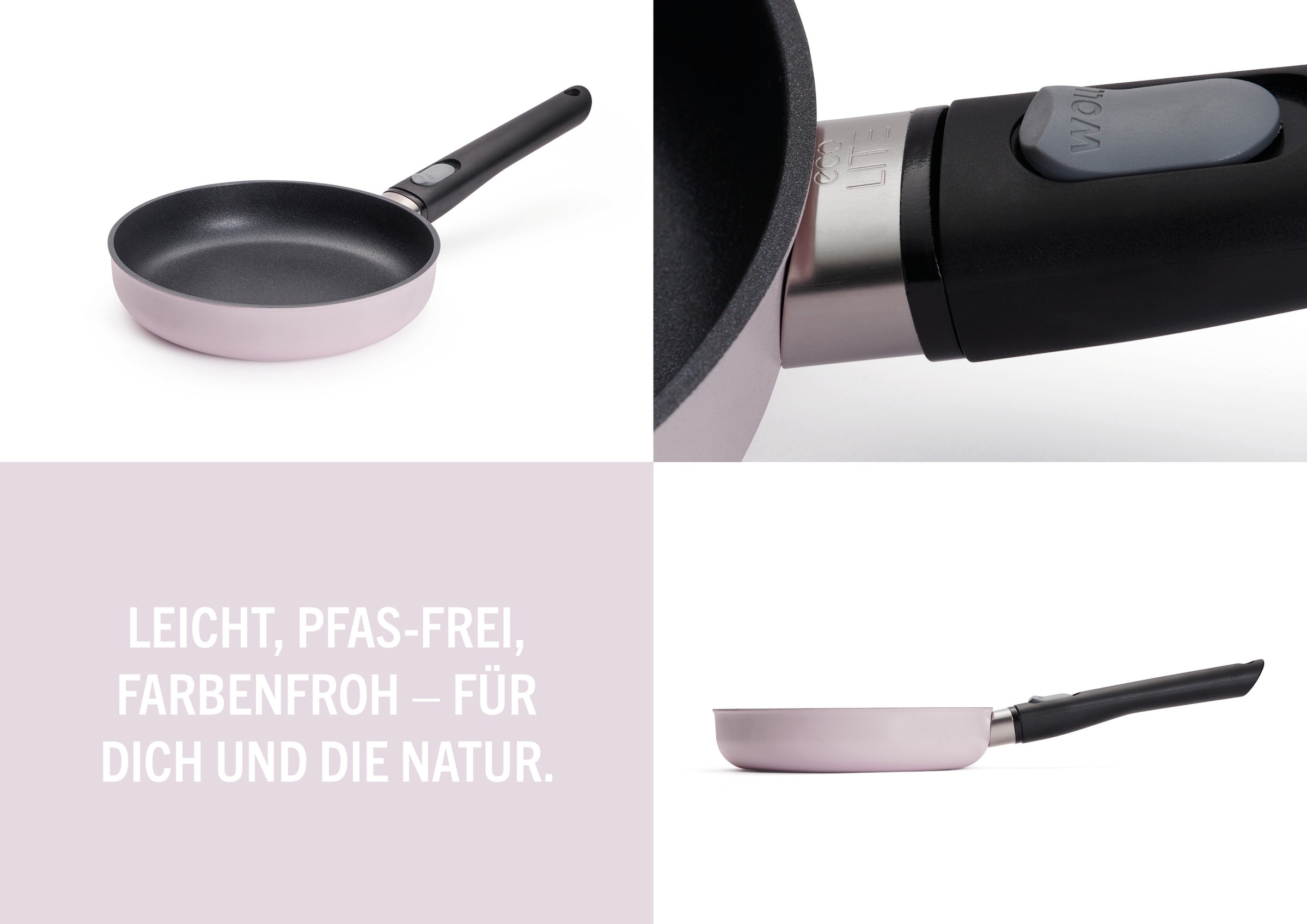 WOLL MADE IN GERMANY Bratpfanne »Ecolour Ø 20 cm« Aluminiumguss 1 tlg. abnehmbarer Stiel