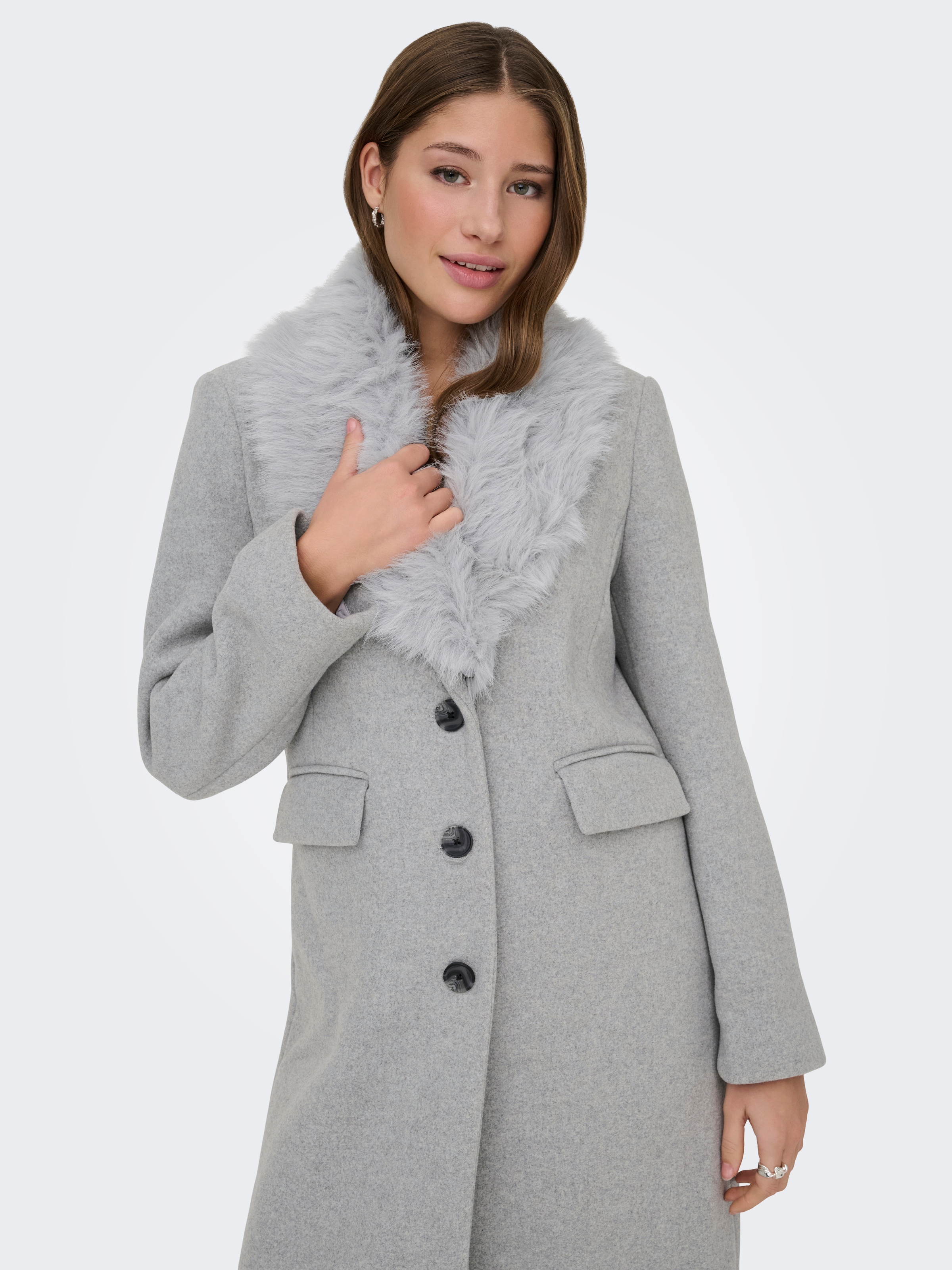 ONLY Langmantel "ONLANNIE LIFE FUR COLLAR COAT CC OTW" günstig online kaufen