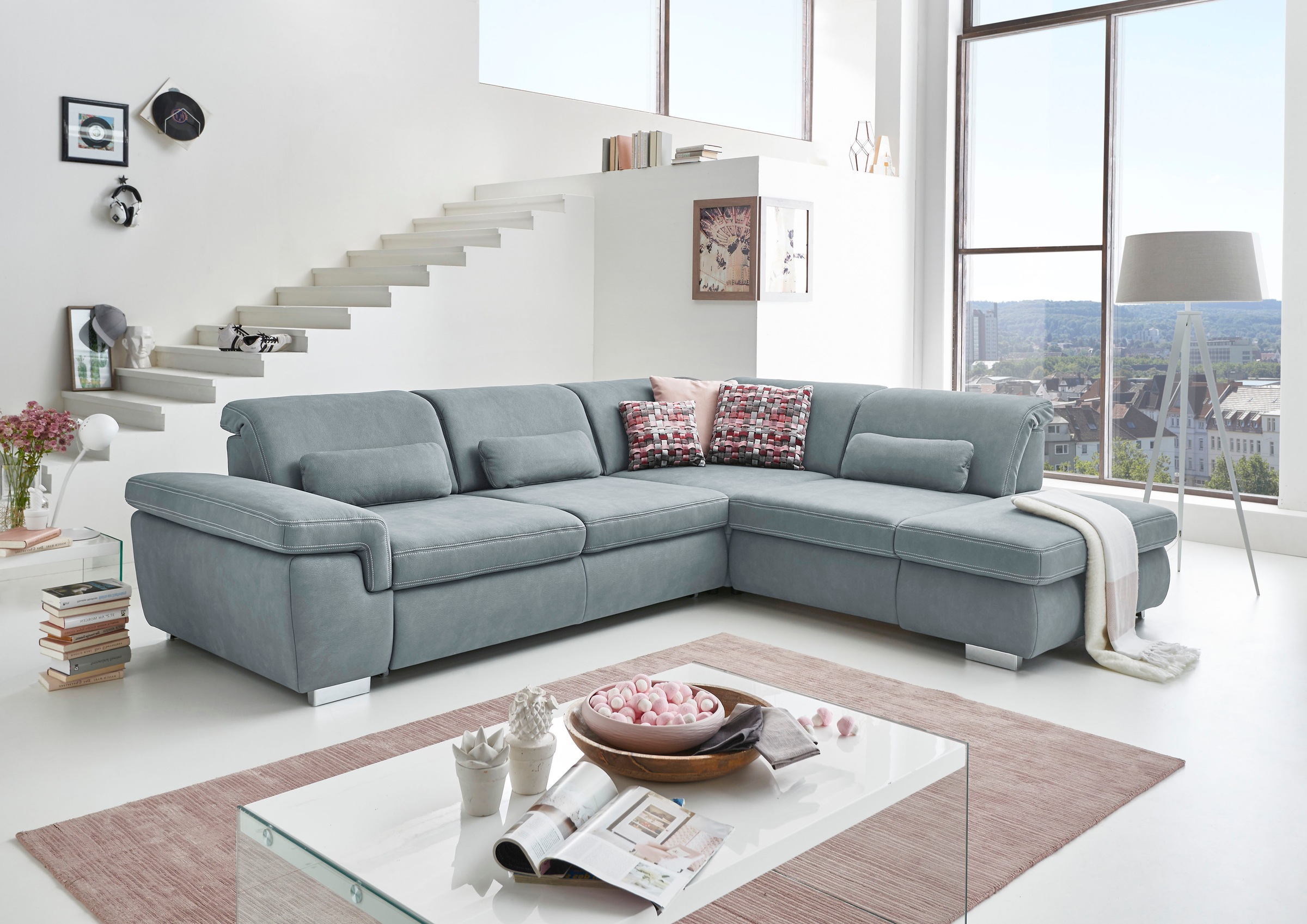 Die PlanBar Ecksofa »MP-IN17041 L-Form«, Sitztiefenverstellung, optional mit Kopfteilverstellung & Bettfunktion