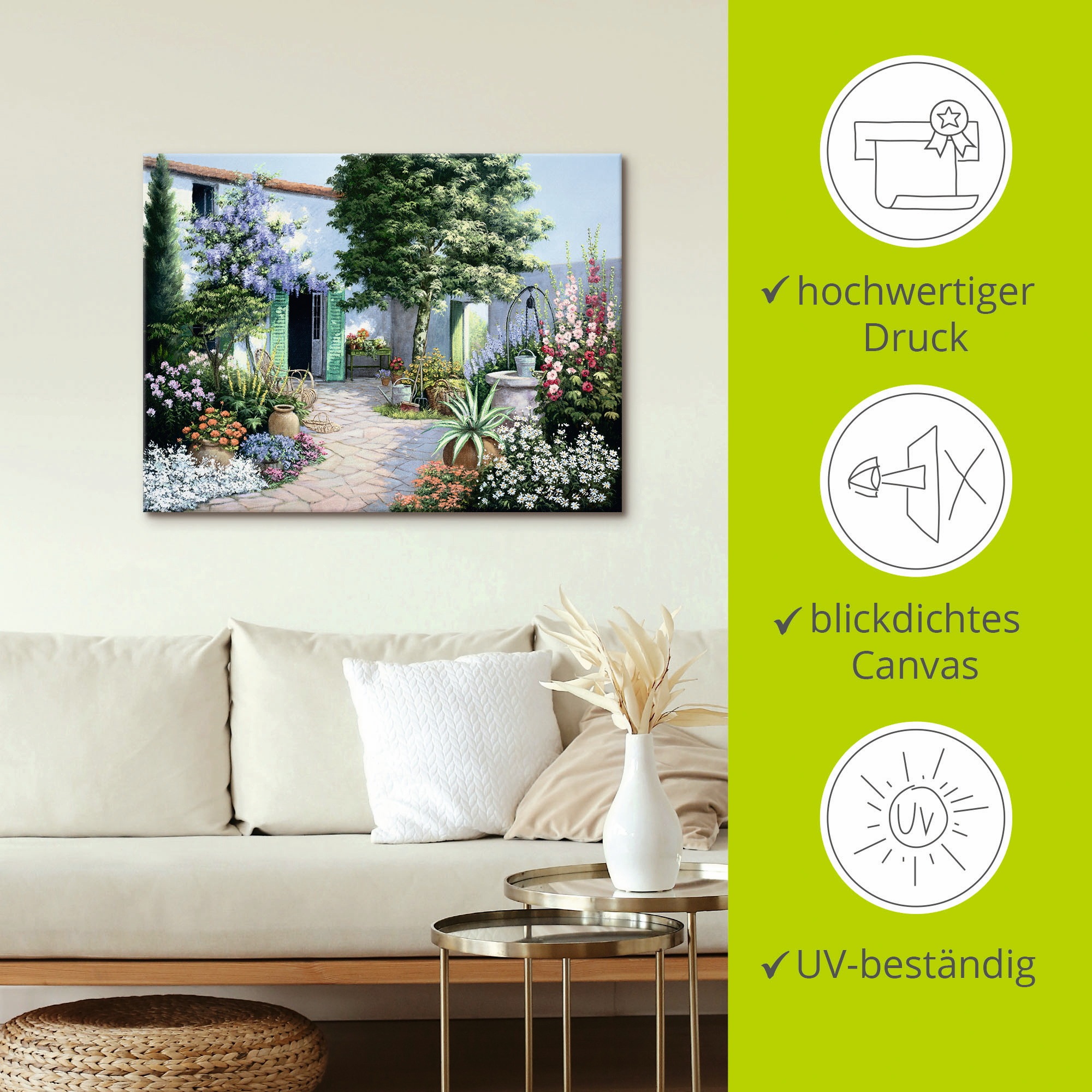 Artland Wandbild »Ein kleines Paradies«, Garten, (1 St.), als Leinwandbild, Poster in verschied. Größen