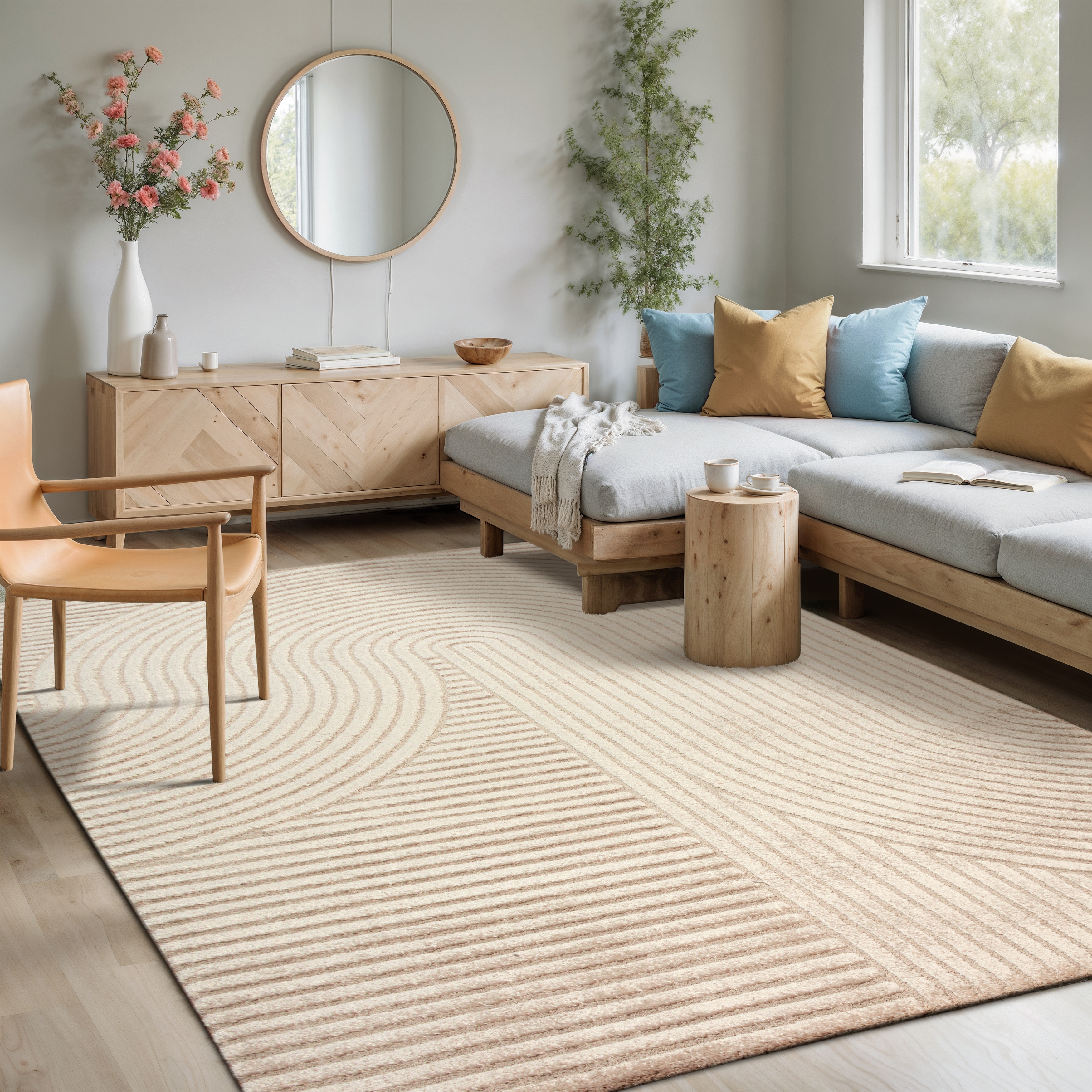 merinos Teppich "Elio" rechteckig 16 mm Höhe moderner Kurzflor Teppich mit Hoch-Tief-Effekt, 3D Effekt