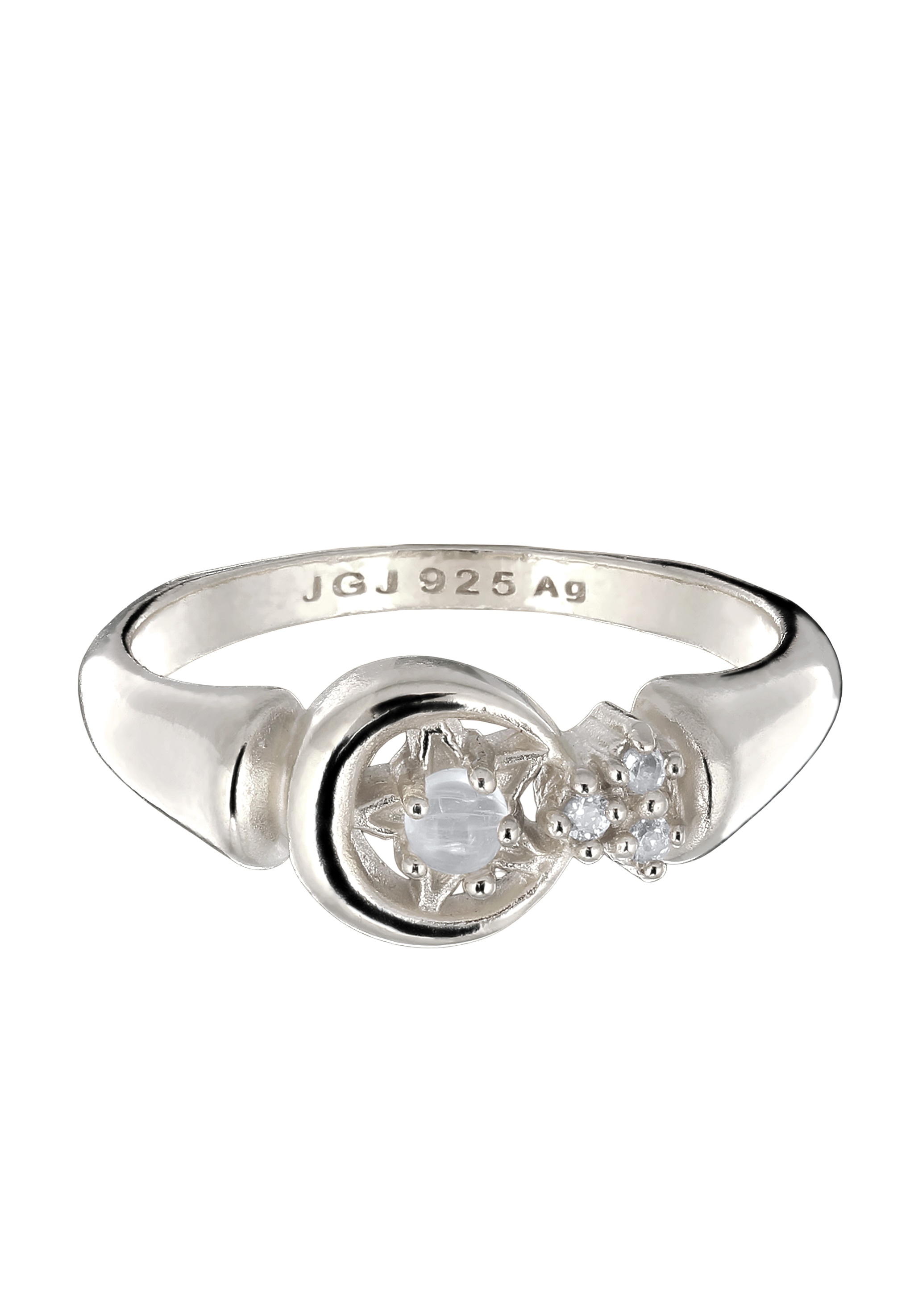 Kuzzoi Silberring »Ring Star Mondstein Regenbogen 925 Sterling Silber«
