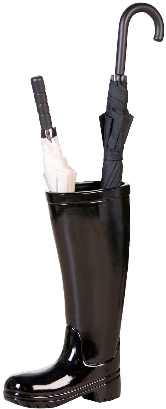 Casablanca by Gilde Schirmständer "Schirmständer Gummistiefel Stiefel schwarz H. 45 cm" Glasierte Keramik, europäische Fertigung, Regenschirmständer