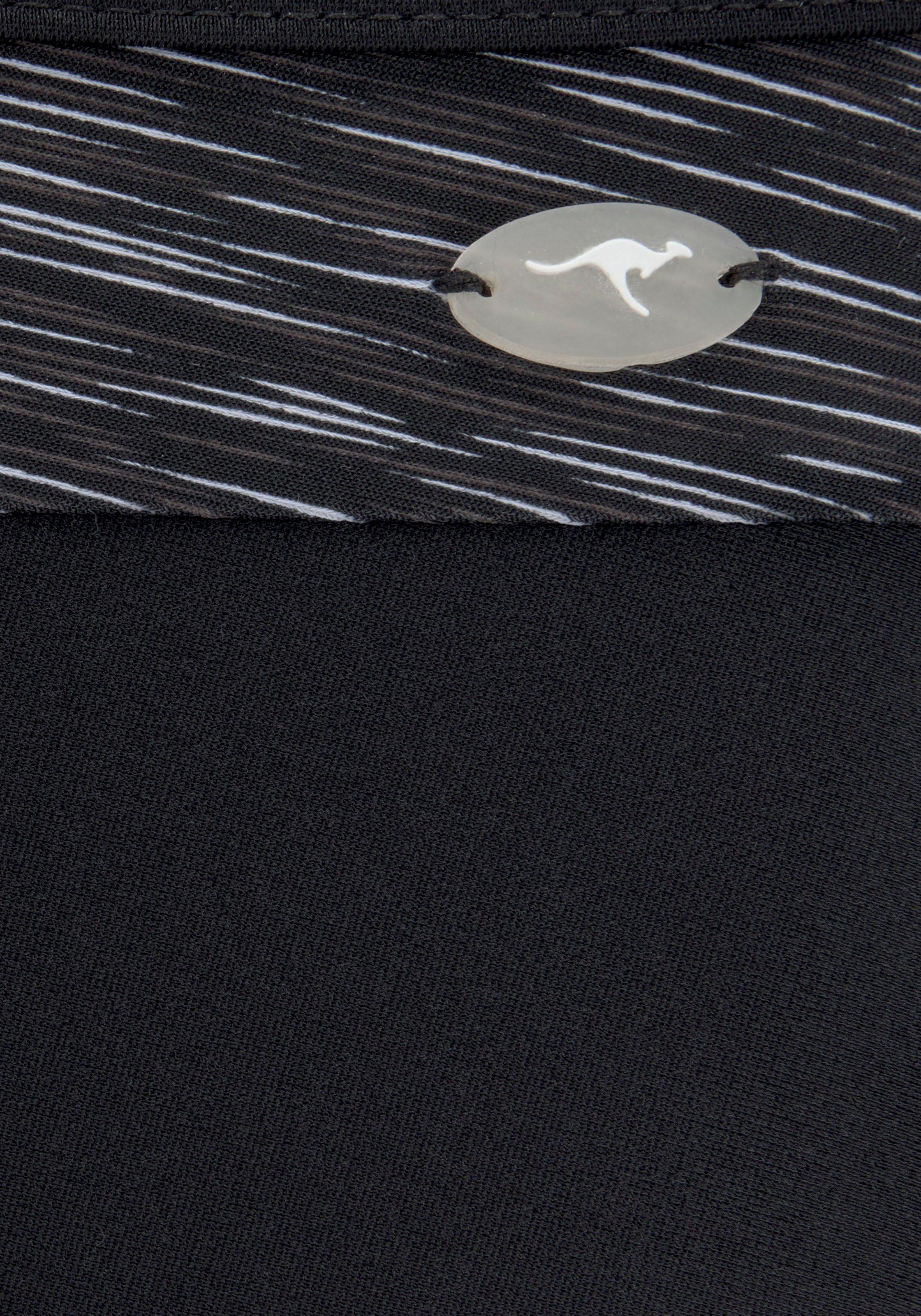 Bügel-Bikini KANGAROOS, Damen, Gr. 36, Cup G, schwarz (schwarz, bedruckt), Polyamid, Melange-Effekt, kontrastfarbene Details, Bikini-Sets Bügel-Bikini, mit höher geschnittener Hose 3