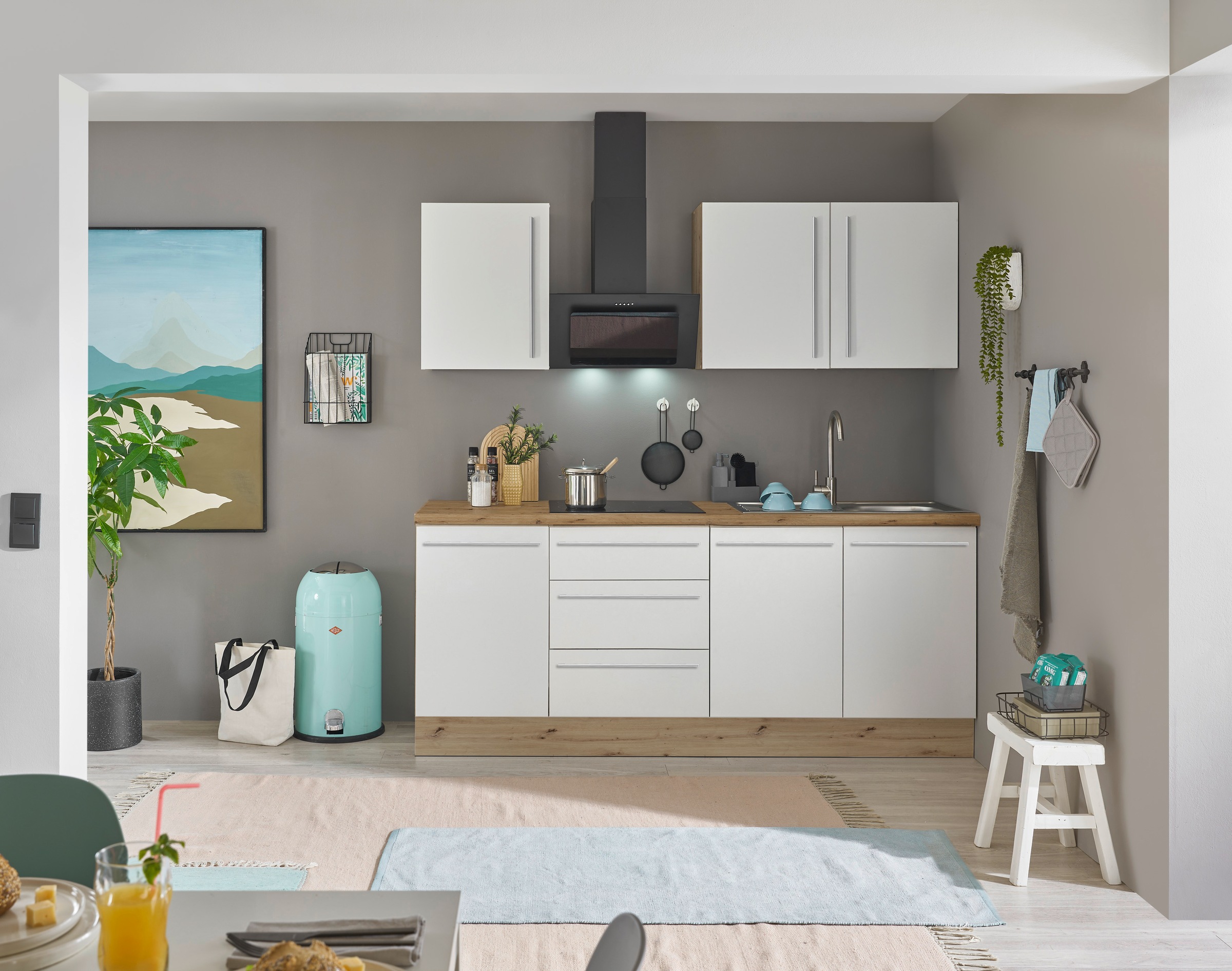 KOCHSTATION Küchenzeile "Florida", Breite 210 cm, Softclose für Türen und S günstig online kaufen