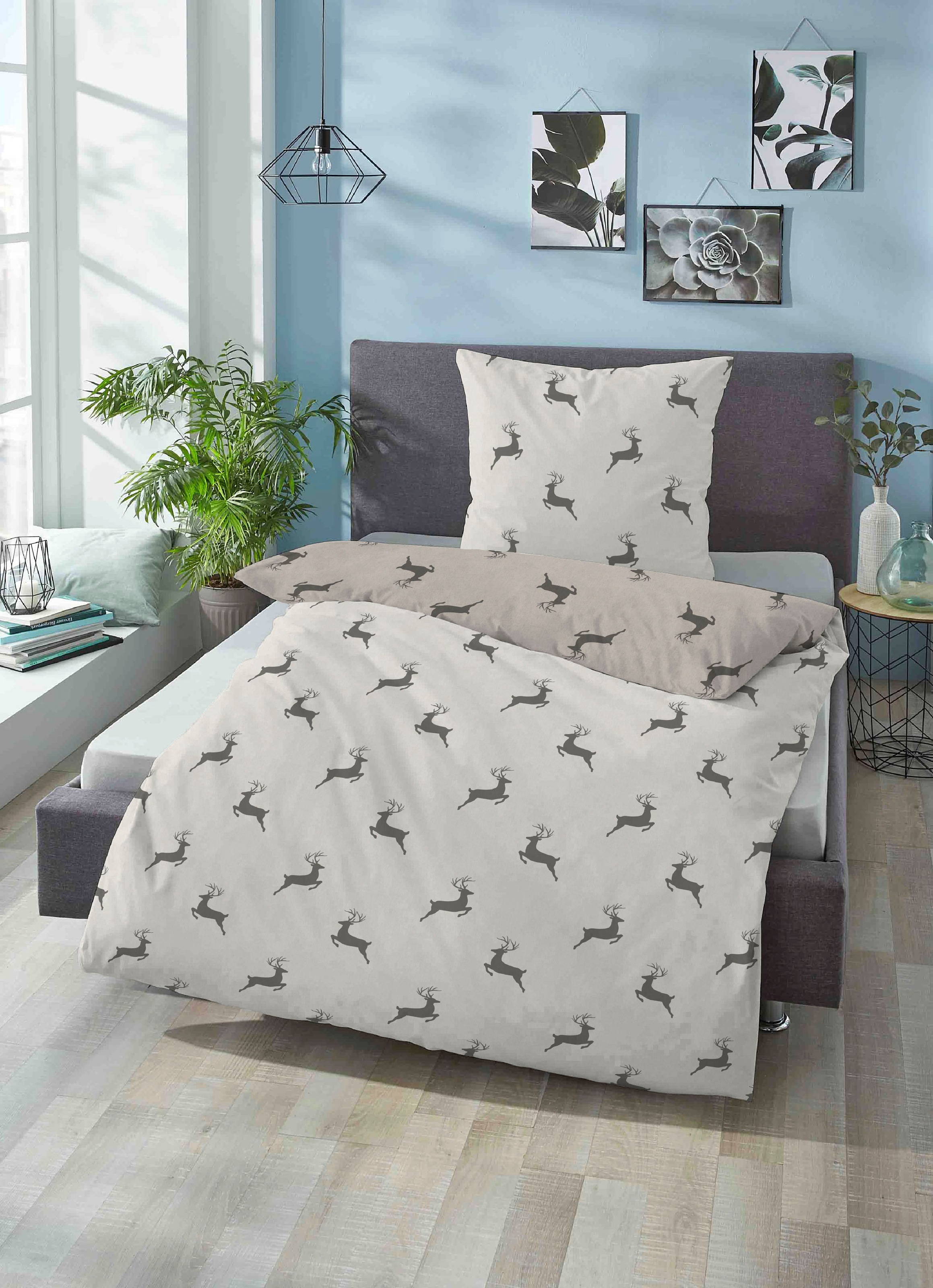 Biberna Wendebettwäsche "Cardo in Gr. 135x200 oder 155x220 cm" 2 Stk. tlg. günstig online kaufen