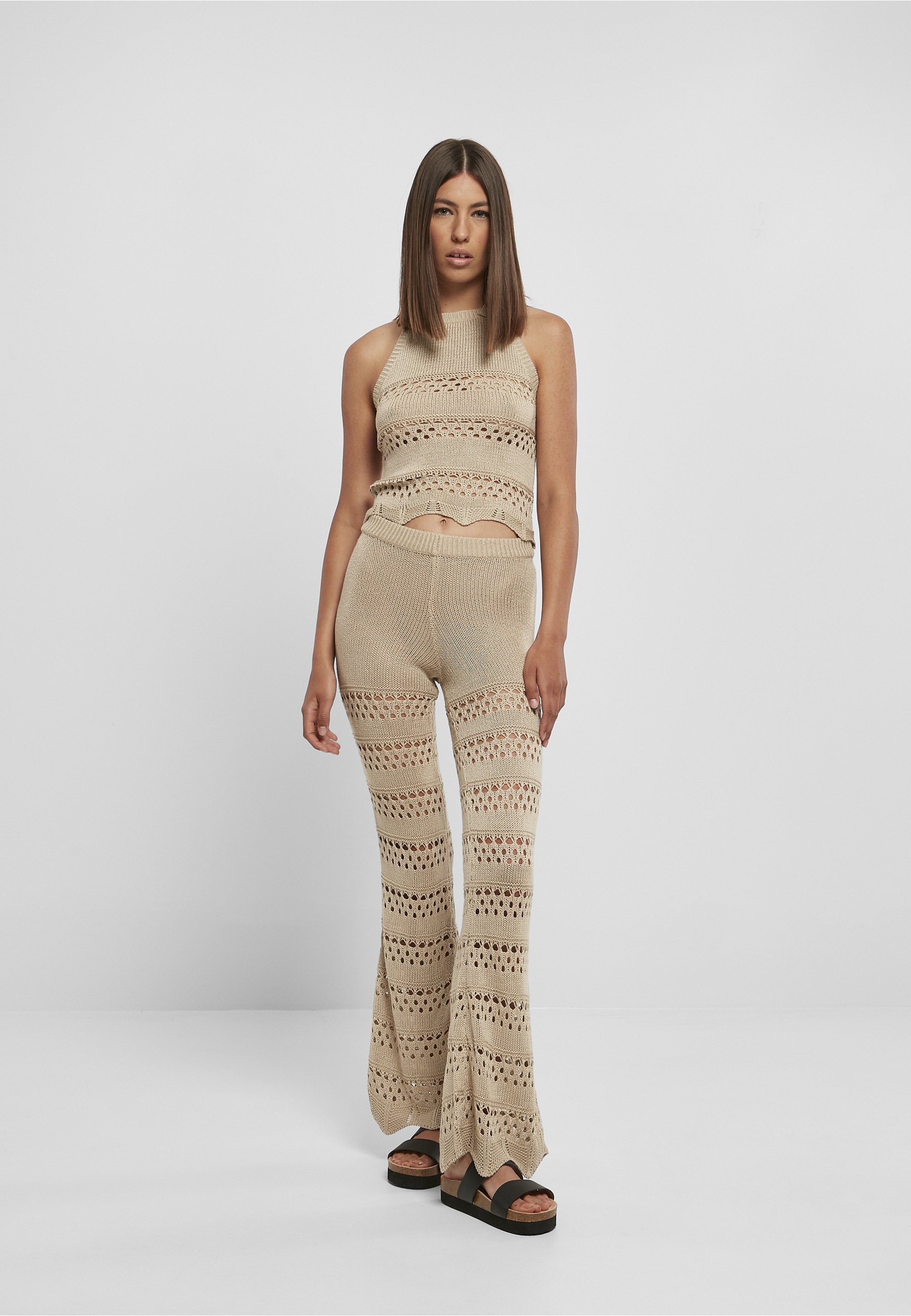 URBAN CLASSICS Leggings »Urban Classics Damen Ladies Flared Crochet Knit Leggings«