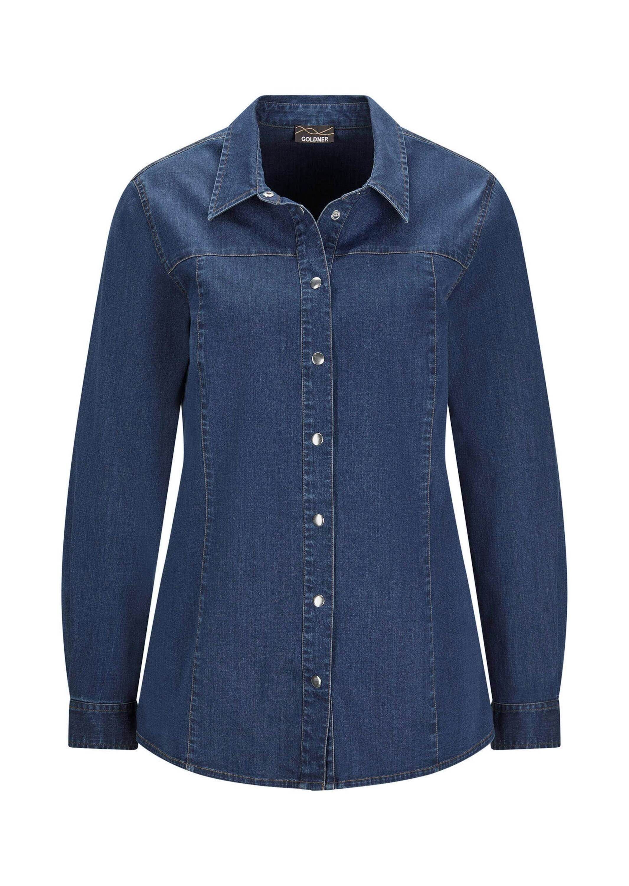 GOLDNER Hemdbluse "Kurzgröße Jeanshemd aus Baumwoll-Stretch" günstig online kaufen