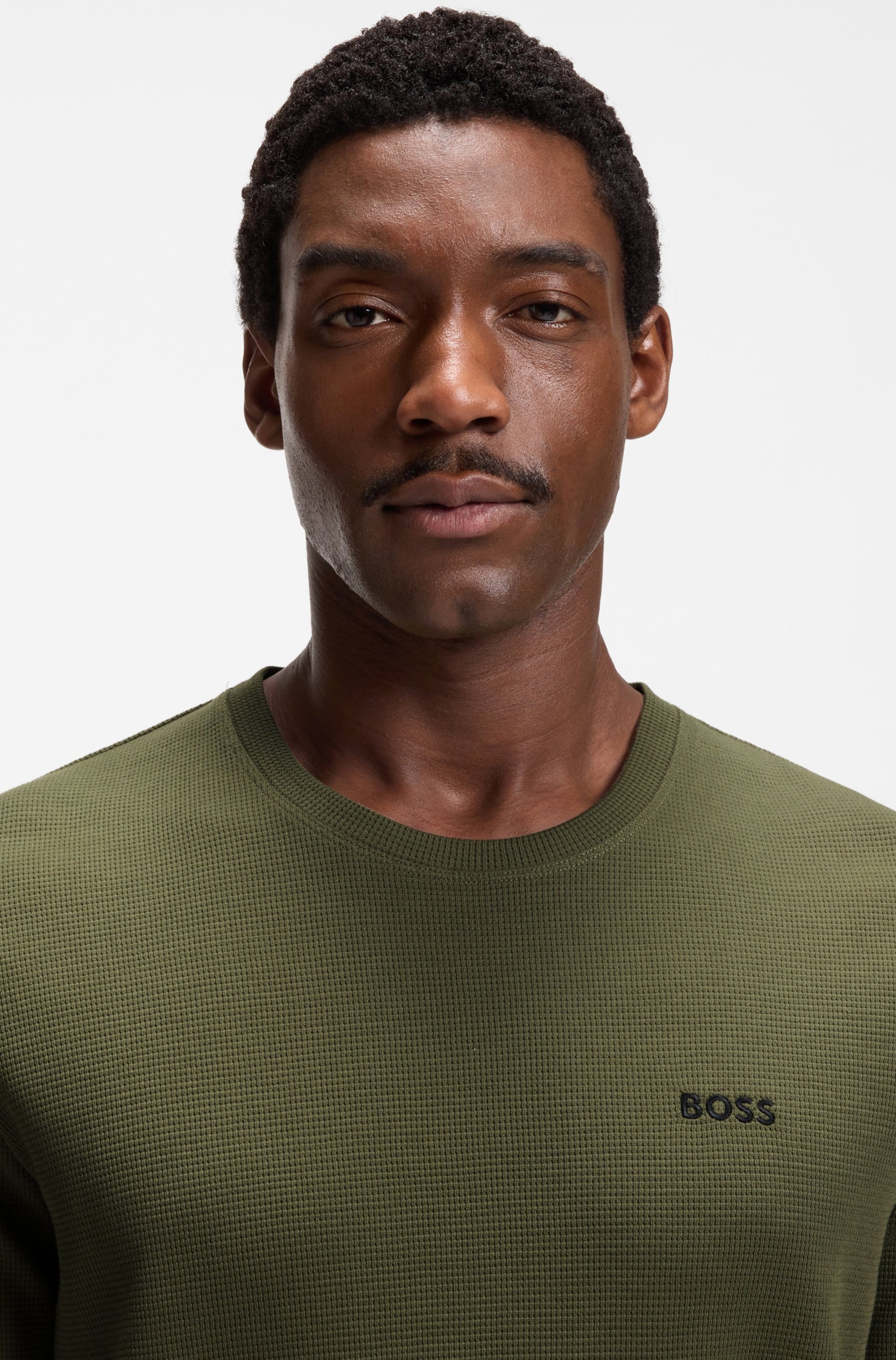 BOSS Waffle T-Shirt Women's Top Green S 6
