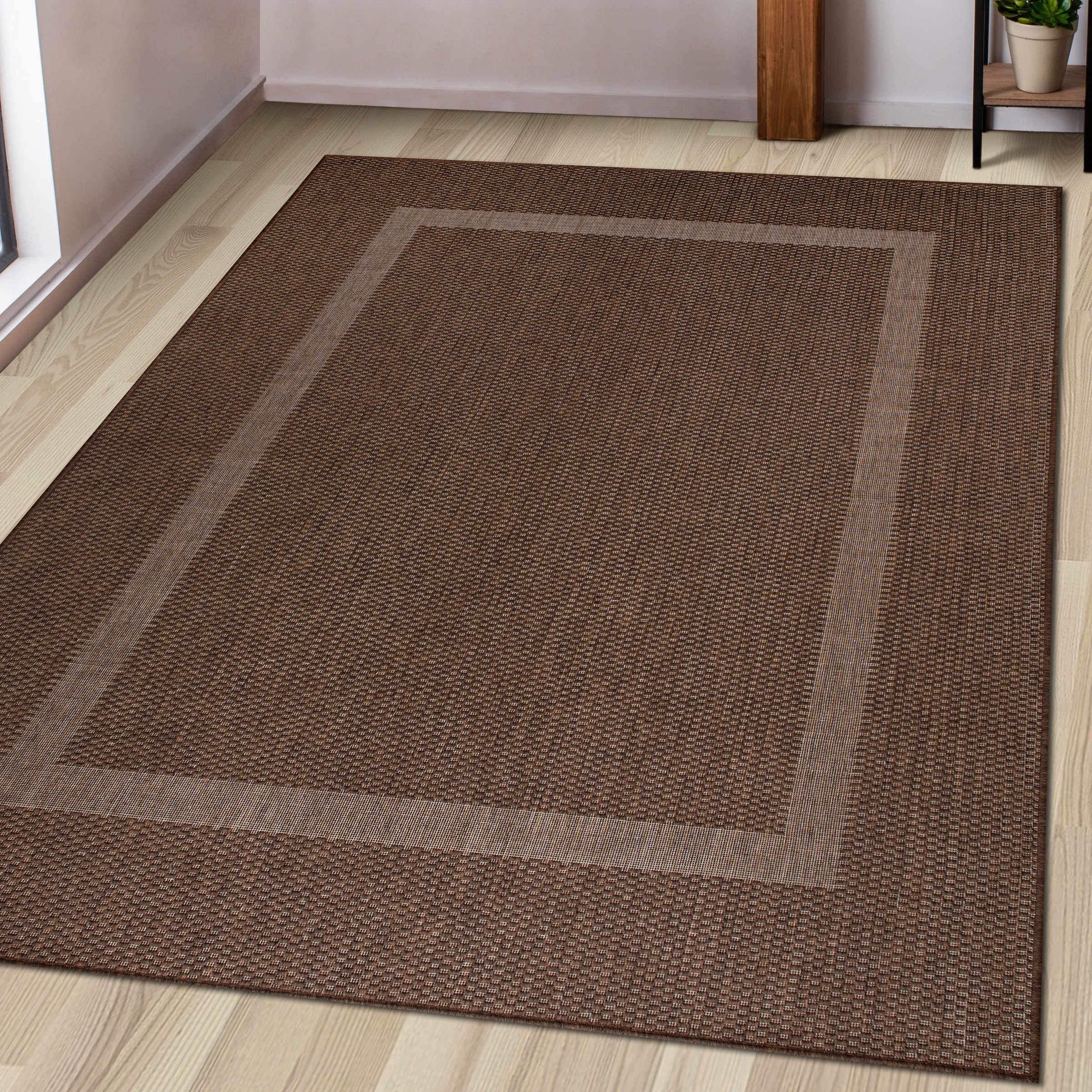 my home Teppich »Venedig Bordüre auch als Läufer erhältlich«, rechteckig, 3 mm Höhe, In- und Outdoor geeignet, Sisal-Optik, Wetterfest & UV-beständig