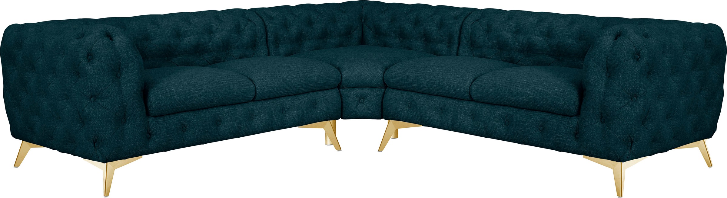 Home affaire Chesterfield-Sofa "Ecksofa GLYNIS L-Form mit Wellenunterfederu günstig online kaufen