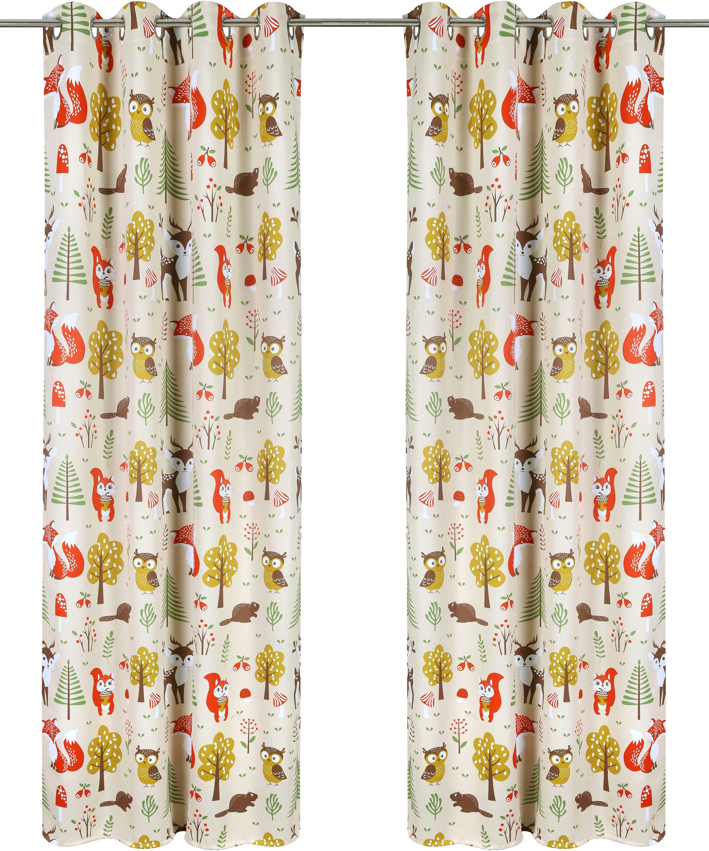 OTTO home Verdunkelungsvorhang "Waldtiere" Ösen 1 Stk. tlg. bedruckte Kinde günstig online kaufen