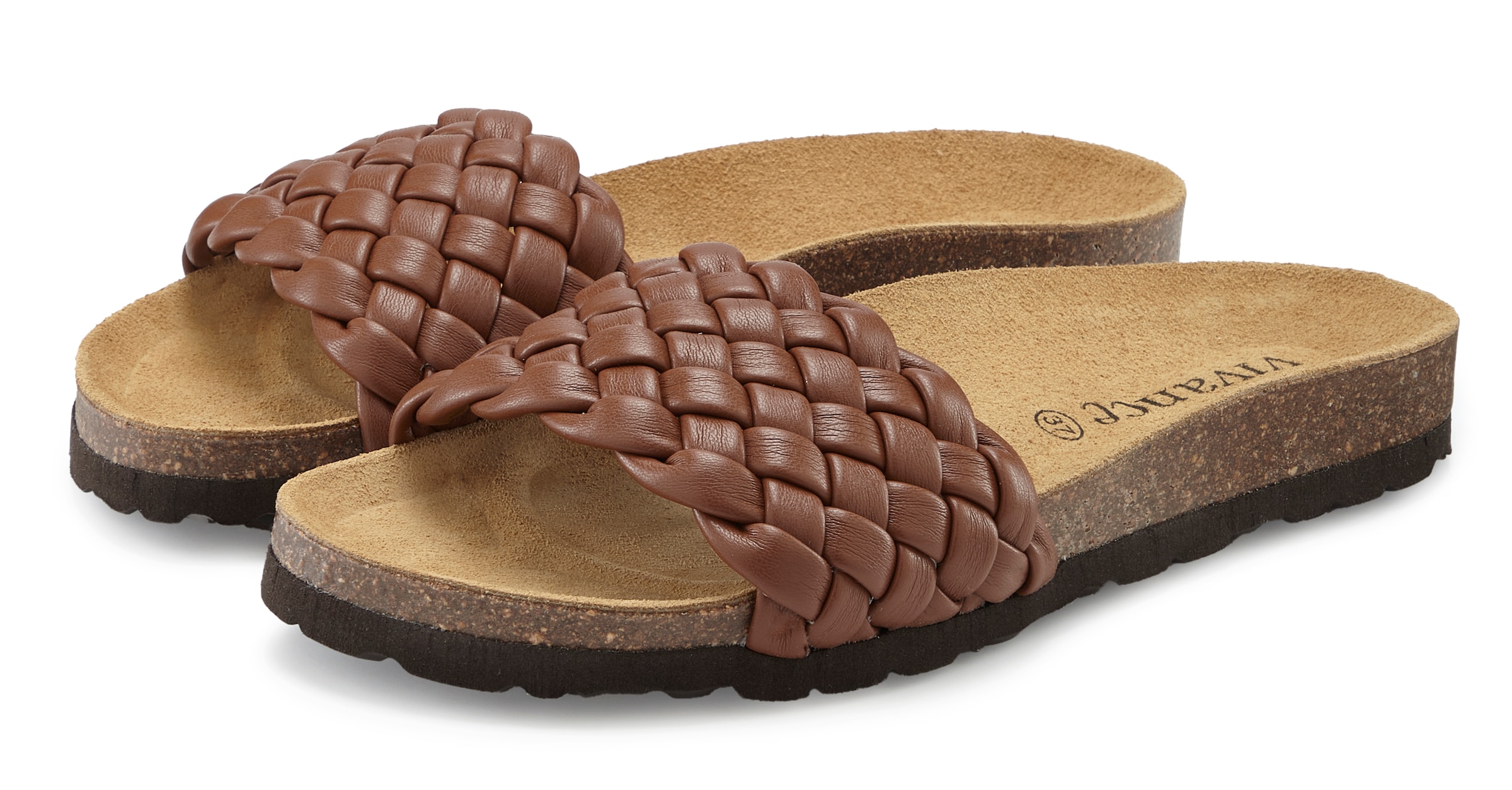 Vivance Pantolette "Mule, Sandale, offener Schuh, Sommerschuh," NEU mit komfortablem Korkfußbett & weicher Innensohle aus Leder