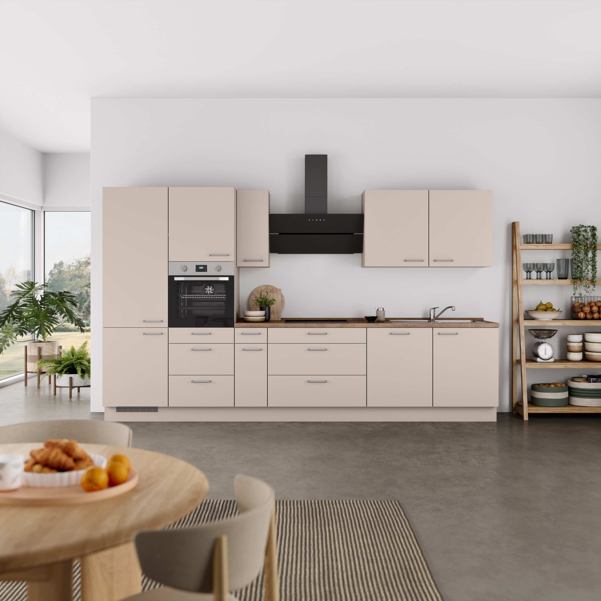 nobilia® Küchenzeile »"Laser II"«, vormontiert, Ausrichtung wählbar, Breite 360 cm, wahlw. mit E-Geräten