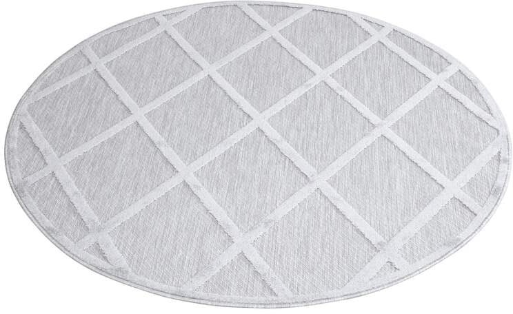 Carpet City Teppich »In-& Outdoorteppich Santorini 457, 3D-Effekt, Raute-Look« rund 5 mm Höhe Wetterfest & UV-beständig für Terrasse, Balkon, Küche, Flur