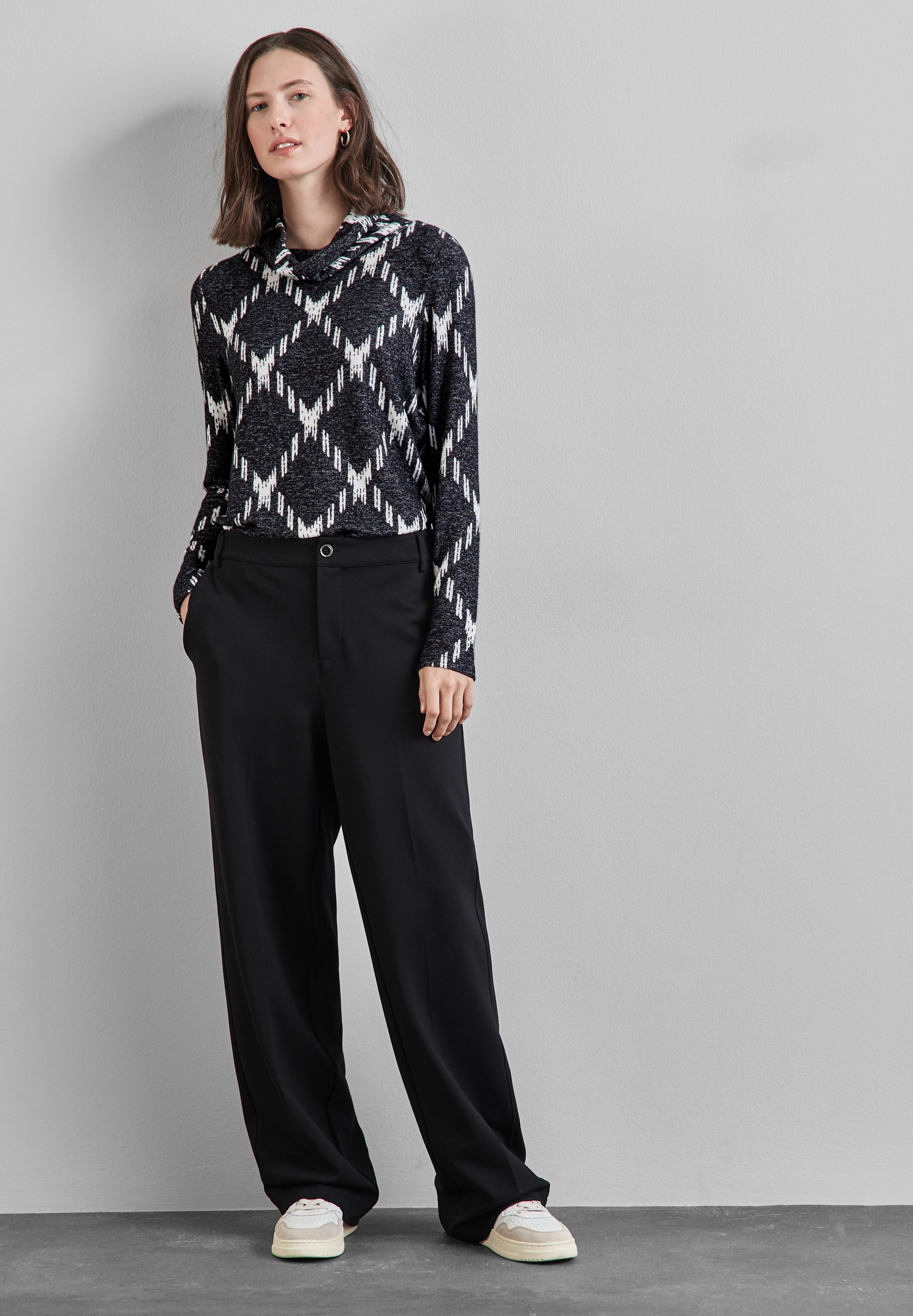 STREET ONE Rollkragenshirt, Karo-Style